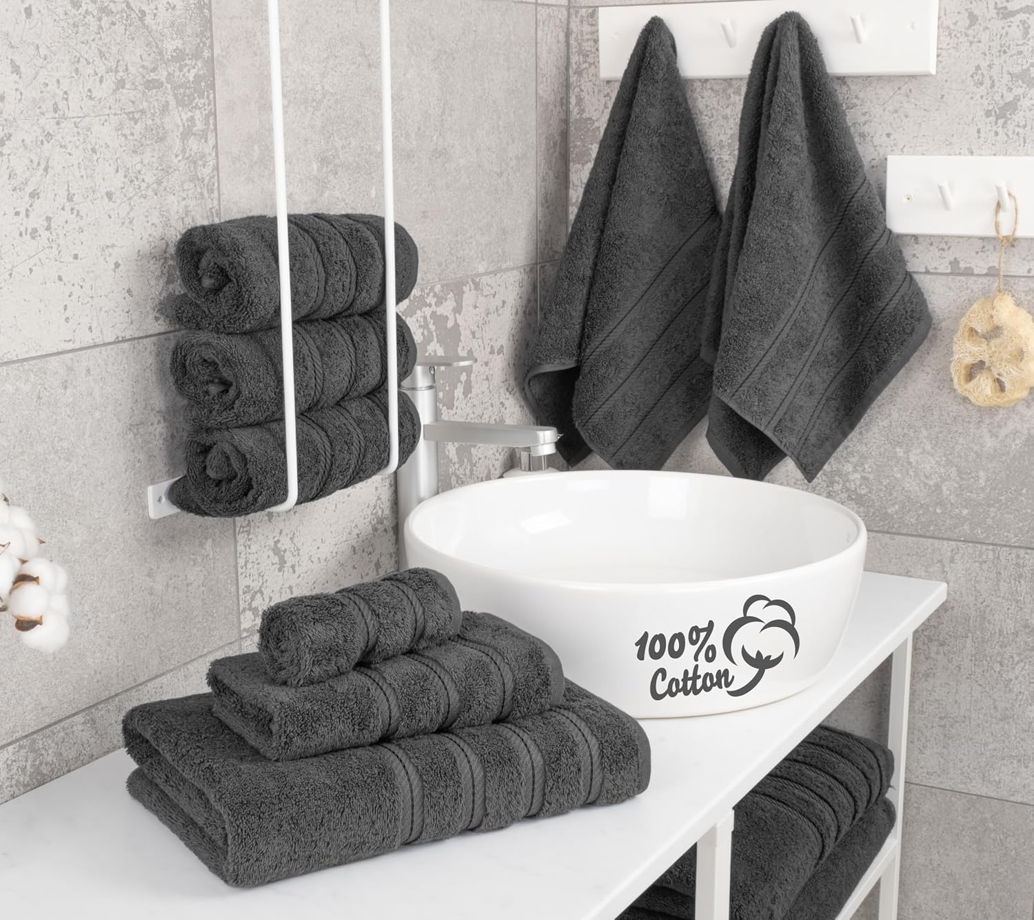 Detalle 2 de American Soft Linen 6-Piece Towel Set 600 GSM