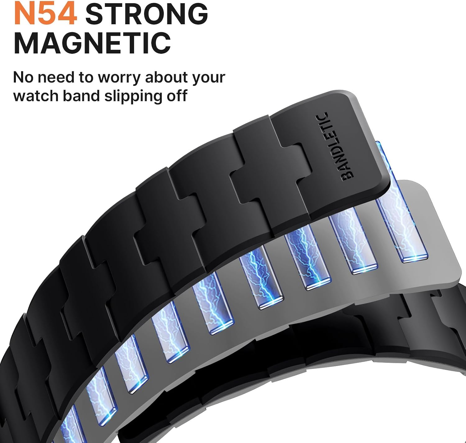 Detalle de Bandletic Double Sided Wearable Magnetic Strap for Apple Watch (Series Ultra 3/2/1 to Series 3/2/1)