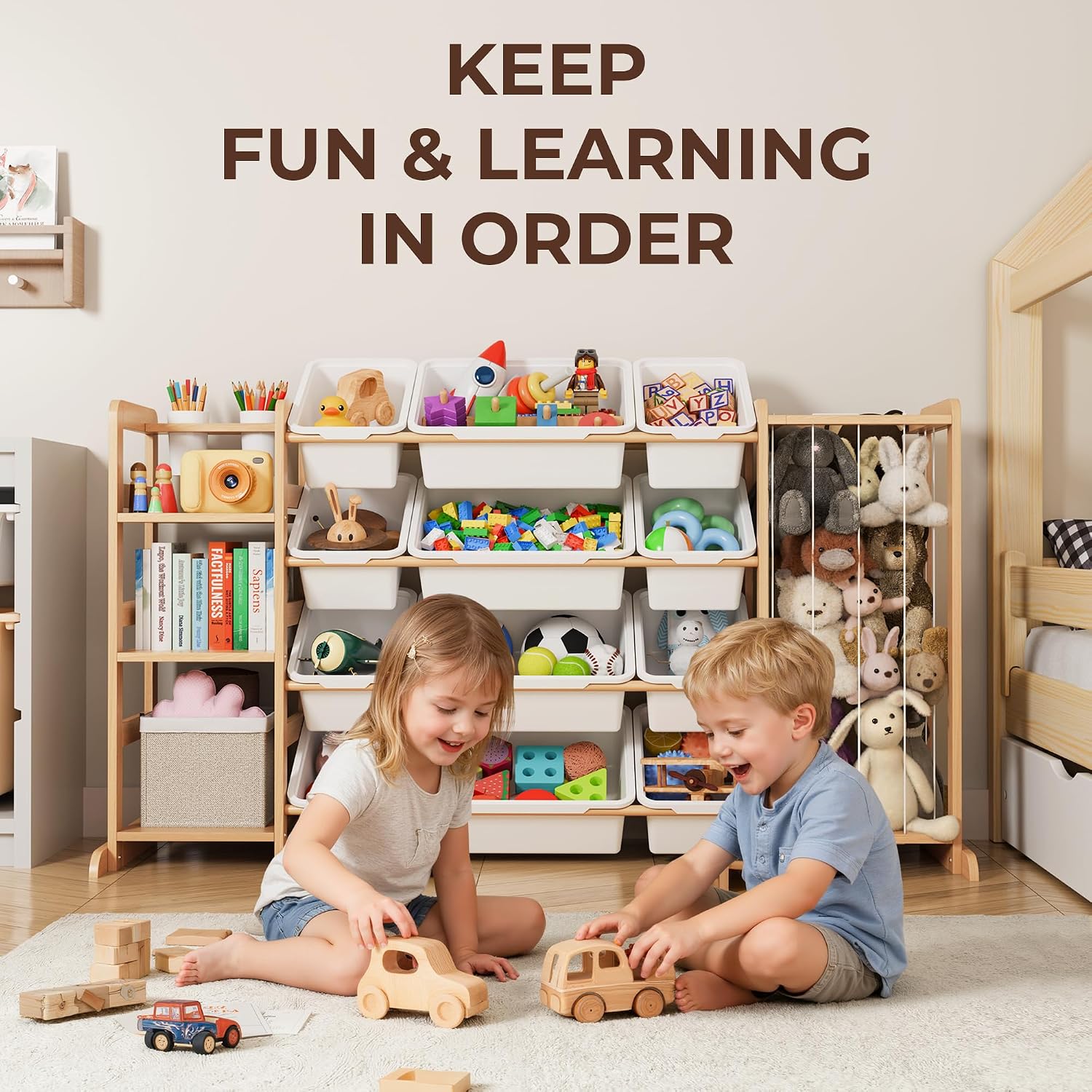 Detalle 2 de Toy Storage Organizer with 12 Bins 55.1