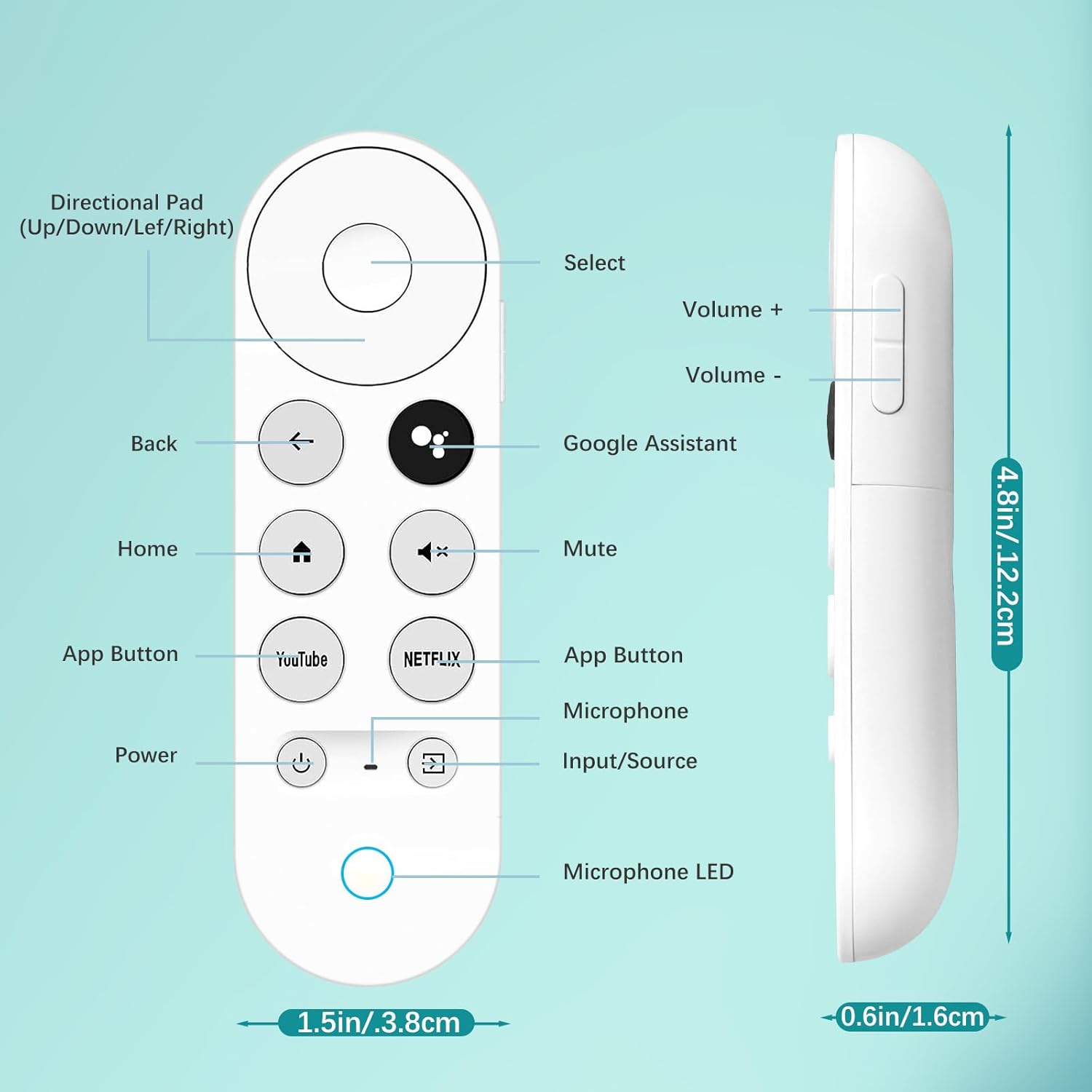 Thumbnail 1 de Replacement Voice Remote for Chromecast with Google TV / Google TV Streamer (Remote Control Only)