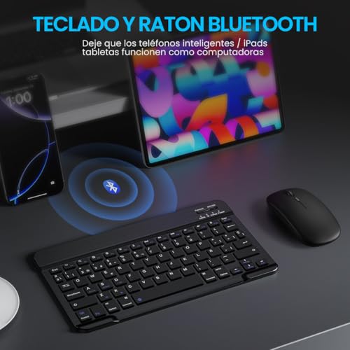 Detalle 2 de Cimetech teclado y ratón inalámbrico Bluetooth ultrafino ergonómico (QWERTY español) con batería recargable
