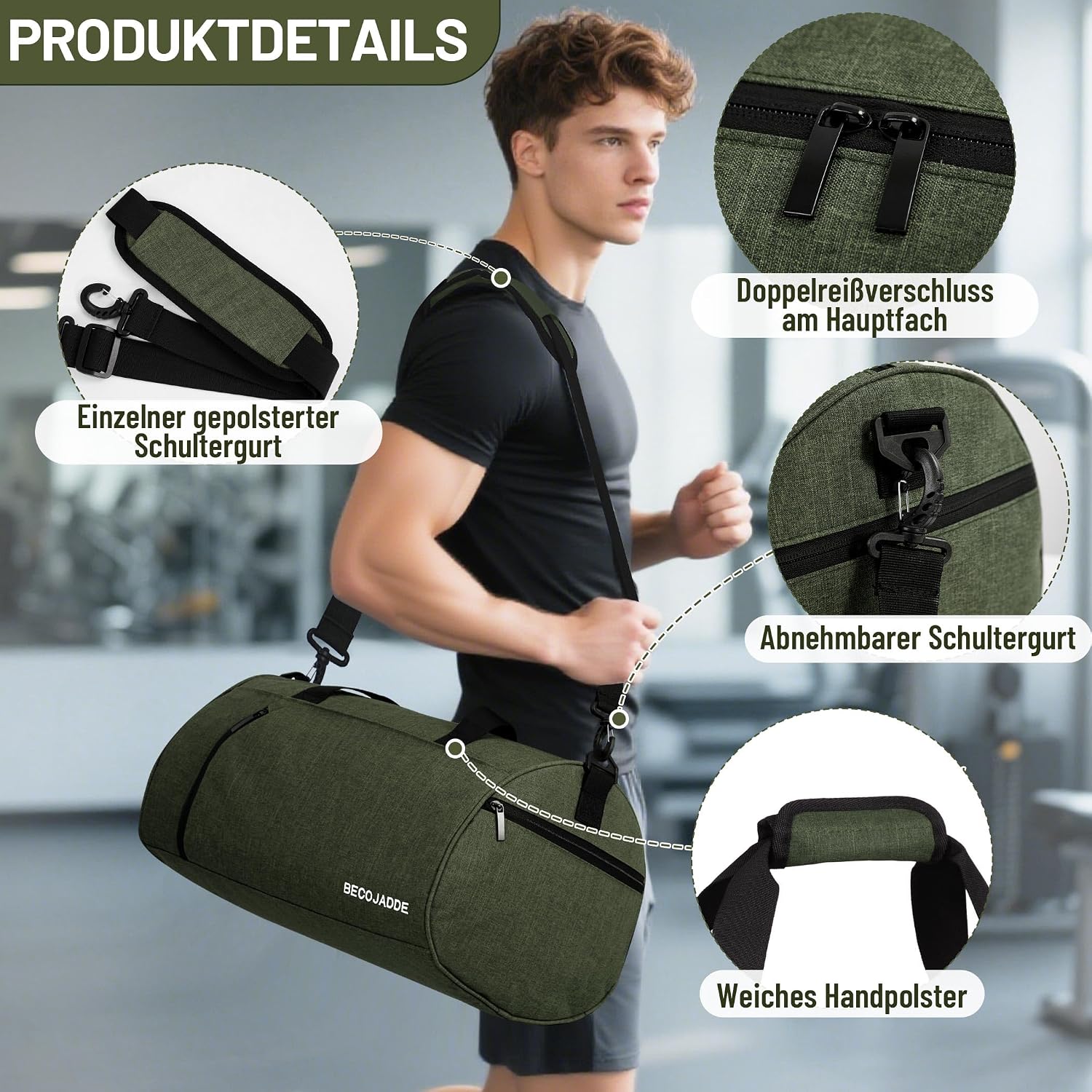 Thumbnail 4 de BECOJADDE Sporttasche Duffel Bag 25L