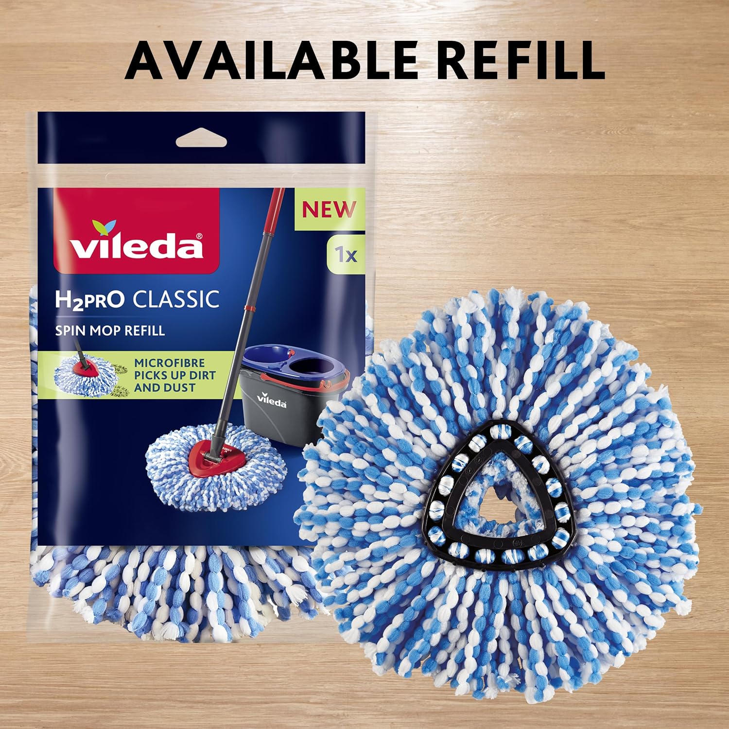 Thumbnail 6 de Vileda H2PrO Spin Mop System: Dual-Chamber Cleaning with 6L of Clean Water