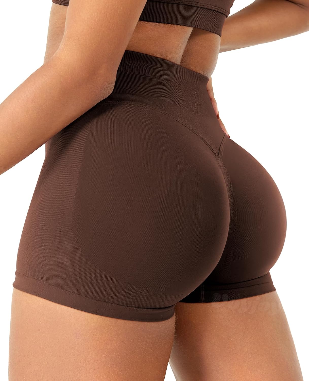 Detalle de VOYJOY Women's Workout Impact Shorts, High-Waisted with Subtle Scrunch