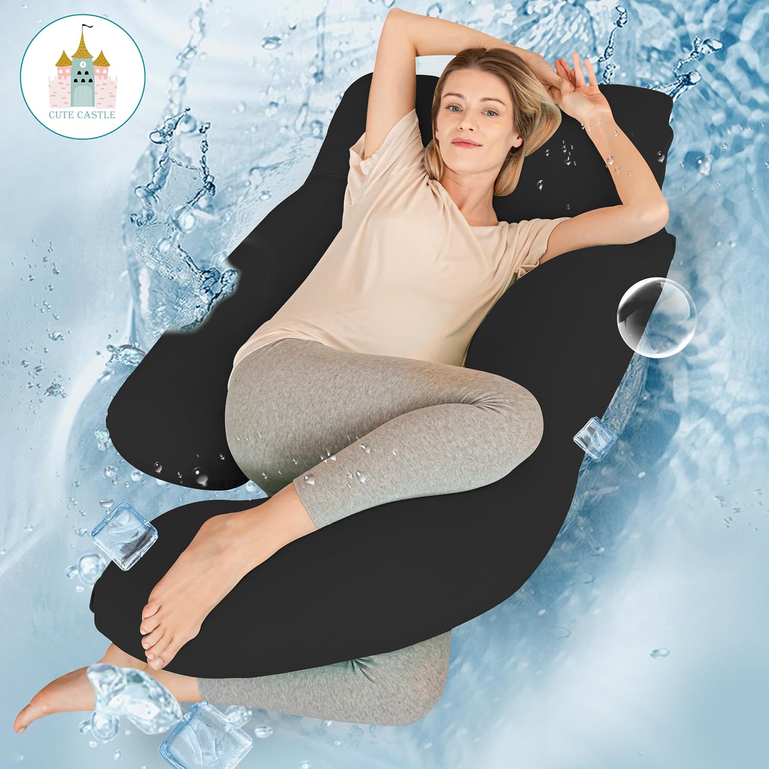 Detalle 2 de Cute Castle Pregnancy Pillow, 57-Inch