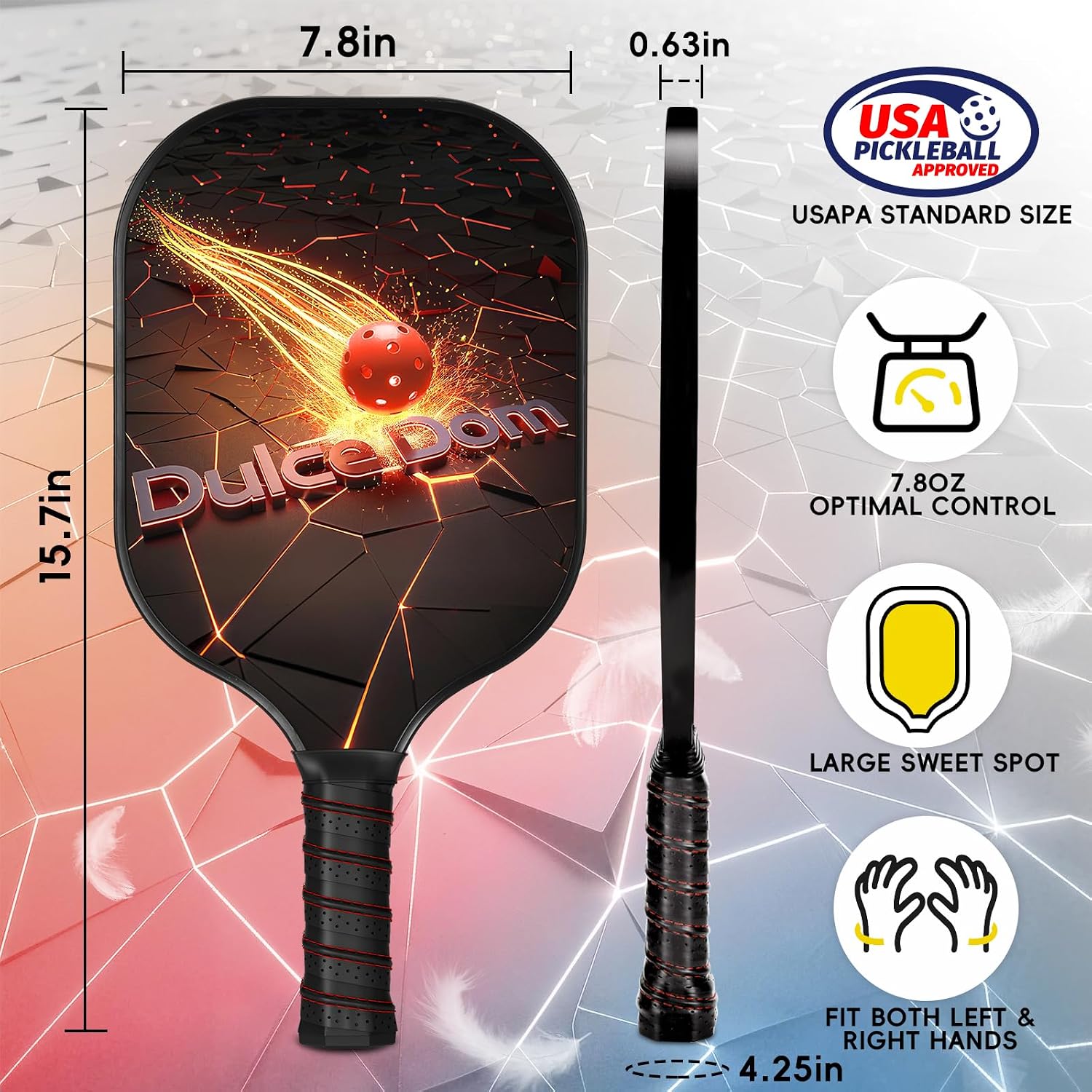 Detalle 2 de DULCE DOM Pickleball Paddle Set 13 mm Core