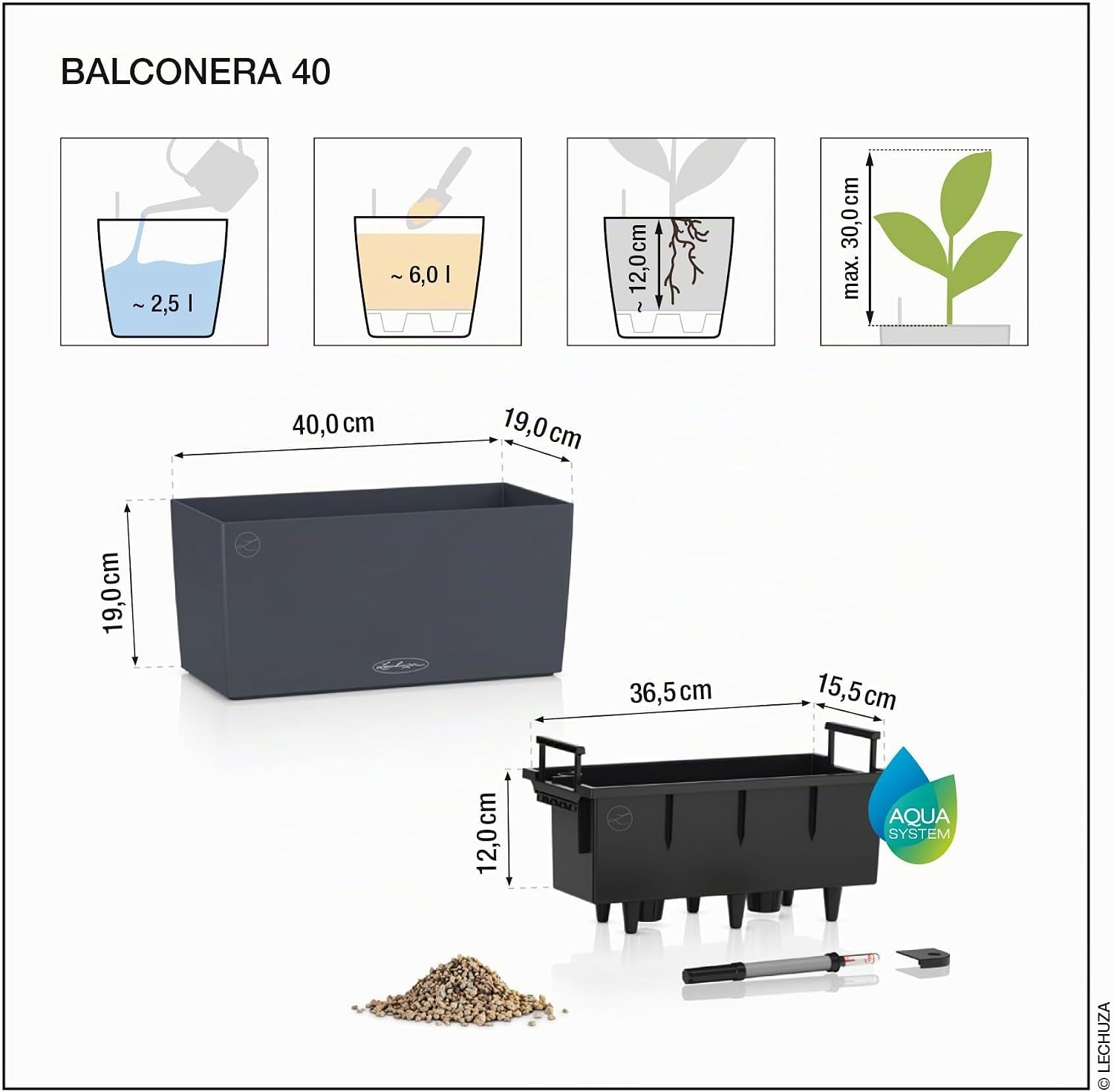 Thumbnail 4 de Lechuza Balconera Cottage 40 Vaso per piante
