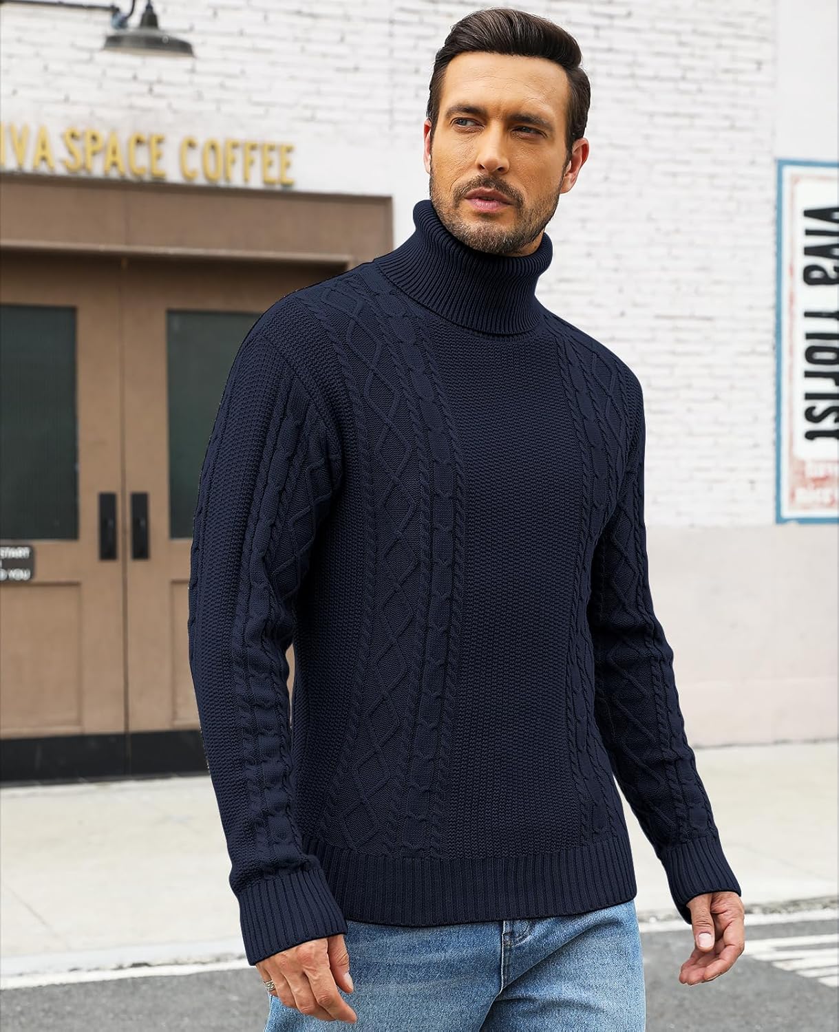 Thumbnail 2 de Zetieny Herren Rollkragenpullover – Slim Fit Feinstrick Langarm