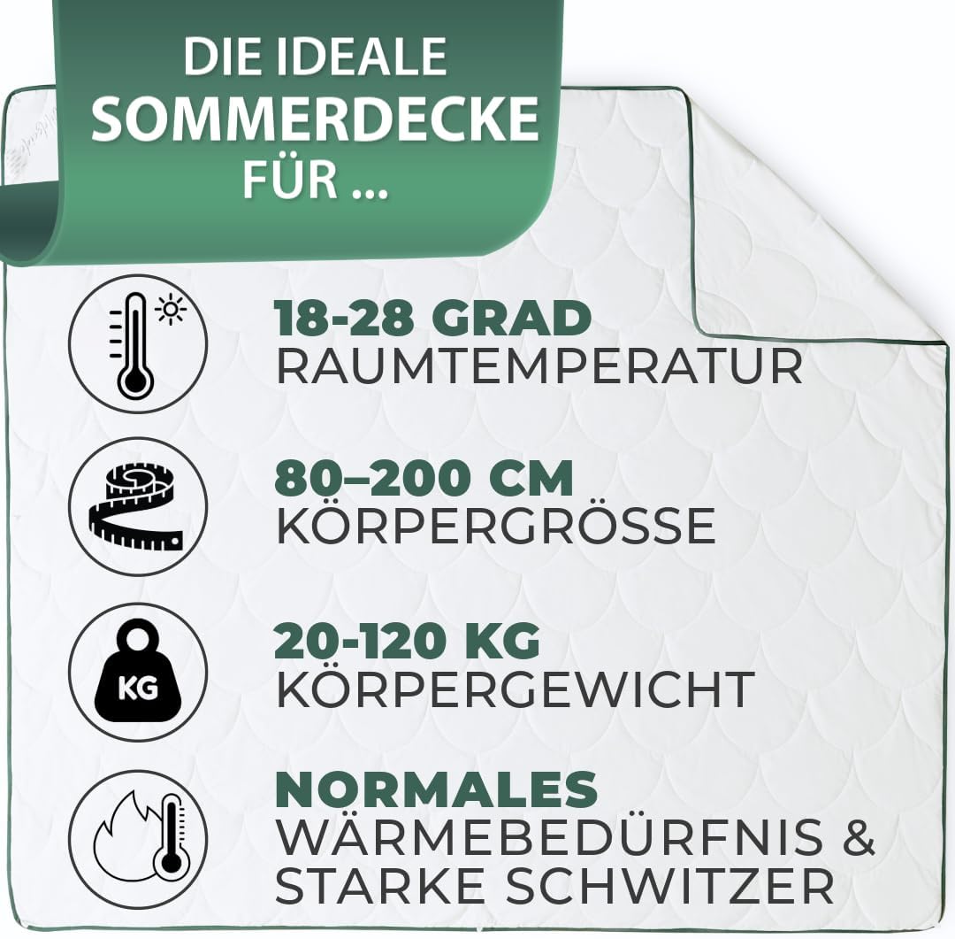 Thumbnail 6 de Welldora Sommerdecke 135x200 leicht – 100% kühlende Wildseide, luftige Bettdecke für den Sommer