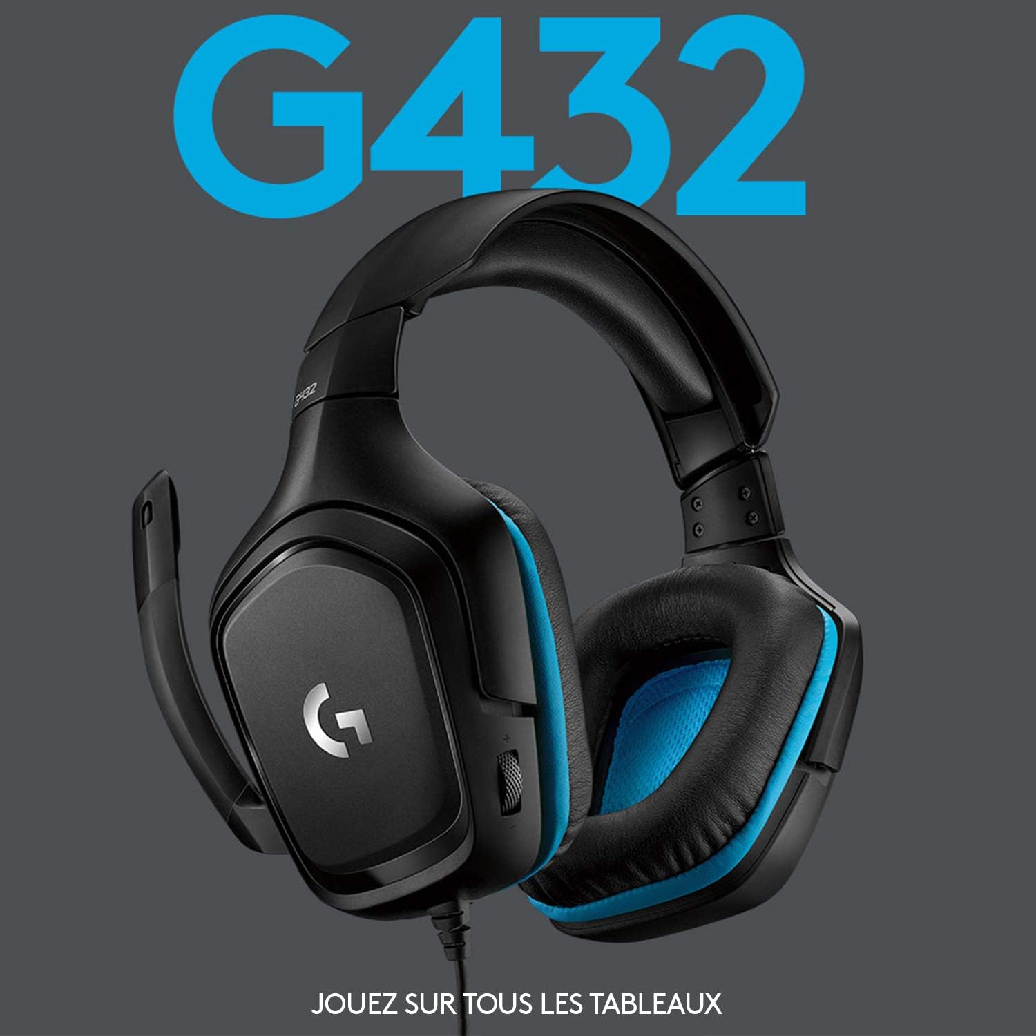 Thumbnail 1 de Logitech G432 casque gamer filaire 7.1 Surround DTS Headphone:X, micro à sourdine Flip-Up (50 mm) pour PC, PS4, Xbox One et Switch
