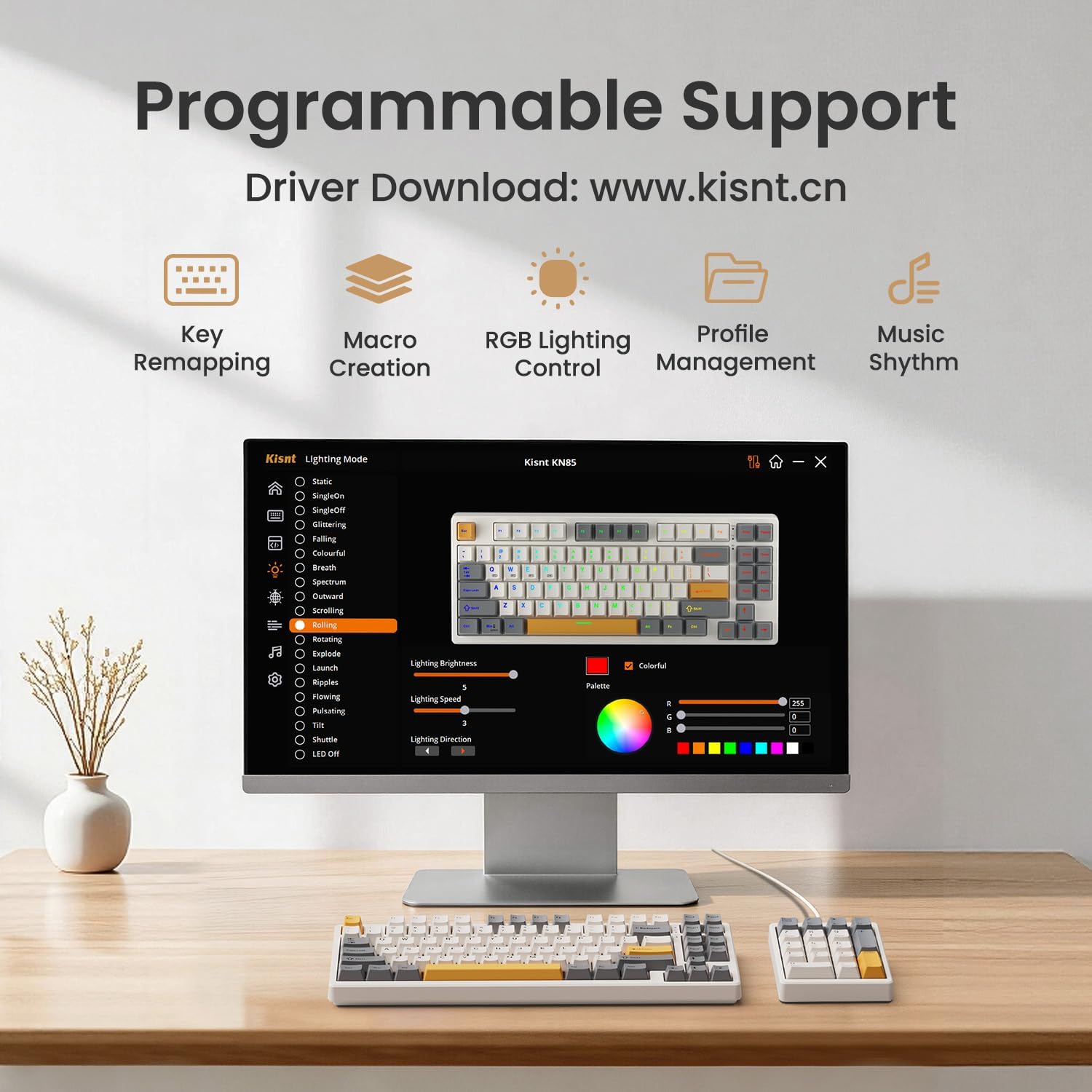 Thumbnail 6 de Kisnt KN85 4000 mAh compact 75% keyboard ⌨