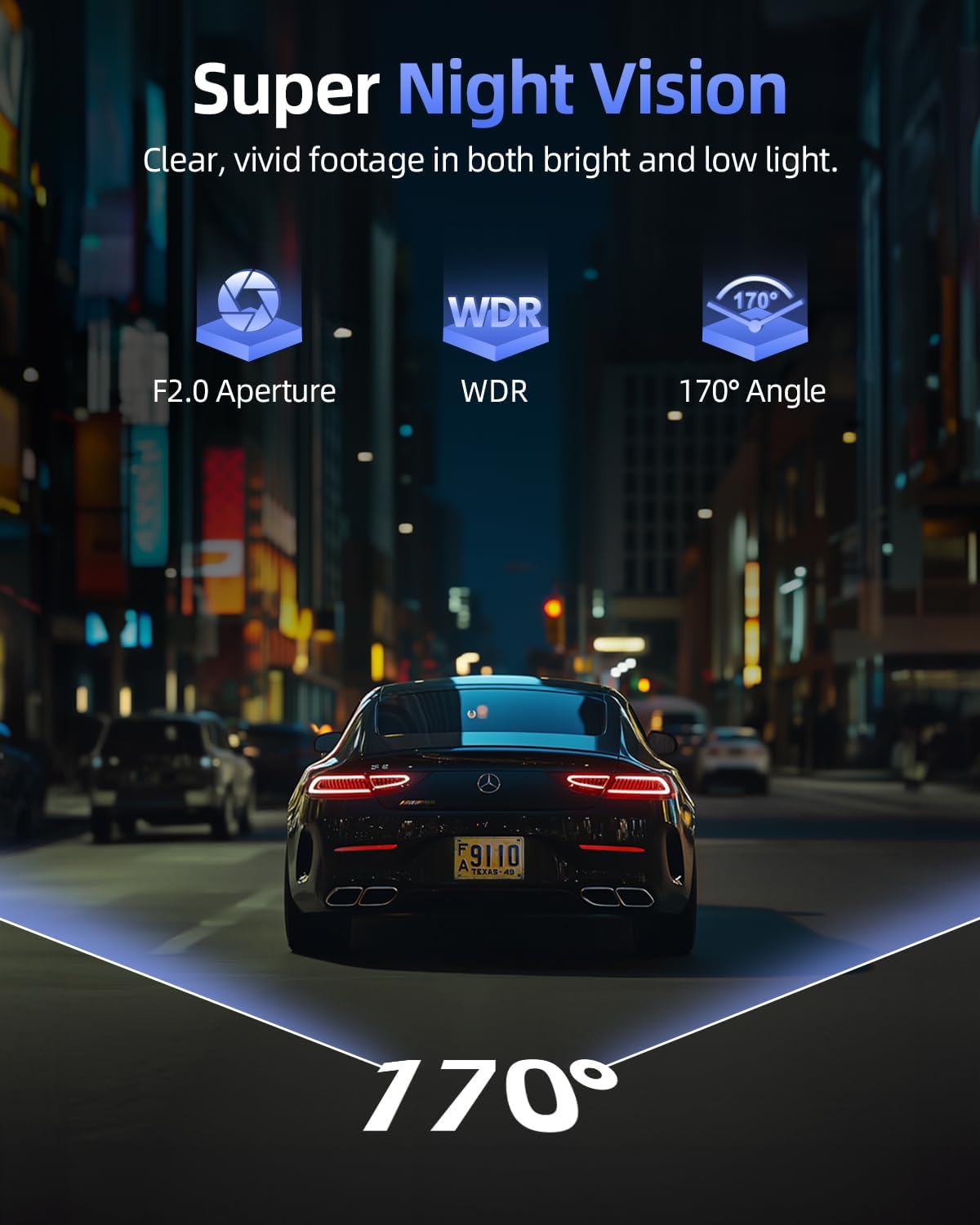Thumbnail 6 de CIEVIE Dash Cam Front and Rear (4K) – 64GB, 1.5" IPS Display, 5GHz Wi‑Fi, 24/7 Parking, G‑Sensor