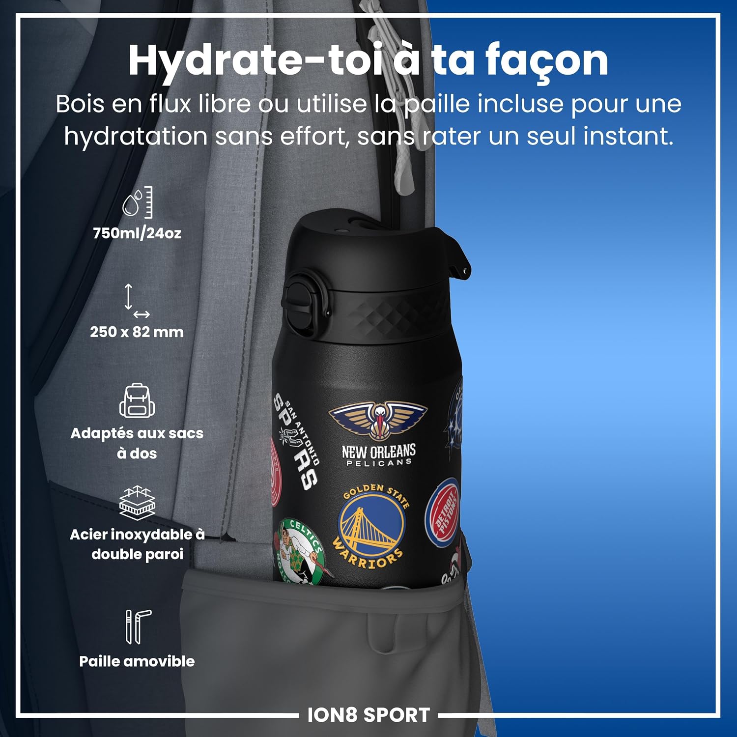 Detalle 2 de Ion8 Gourde thermique 750 ml NBA đ„€