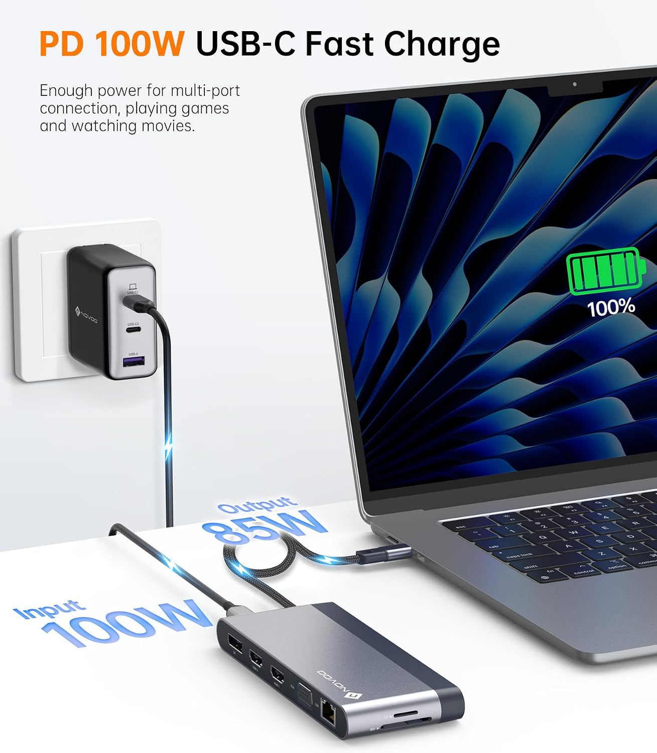 Thumbnail 6 de USB C Docking Station Quad Display: 14-in-1 Laptop Docking Station for Multi‑Monitor Setups
