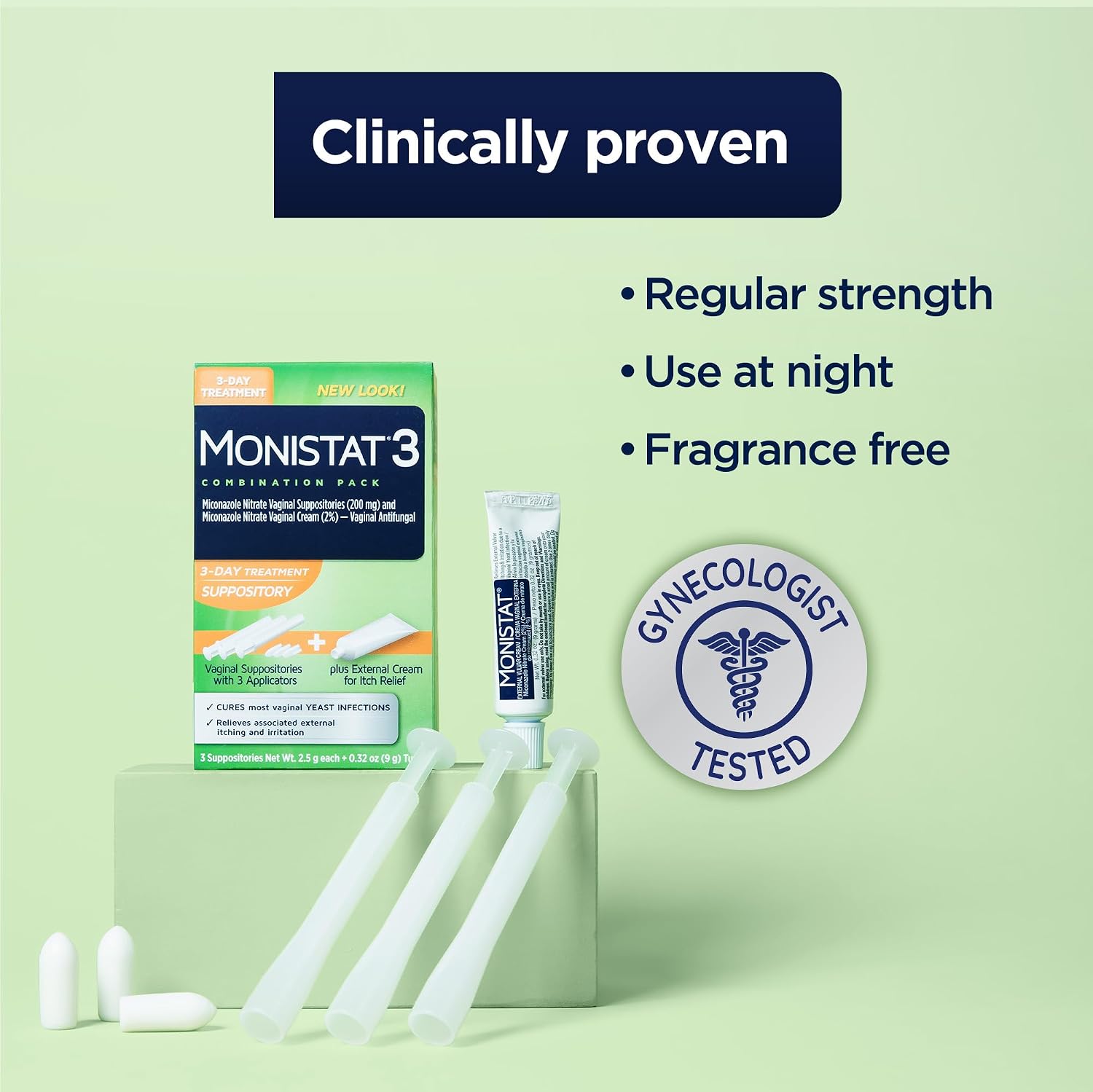 Detalle de Monistat 443005A2C 3-Day Yeast Infection Treatment with Miconazole Suppositories