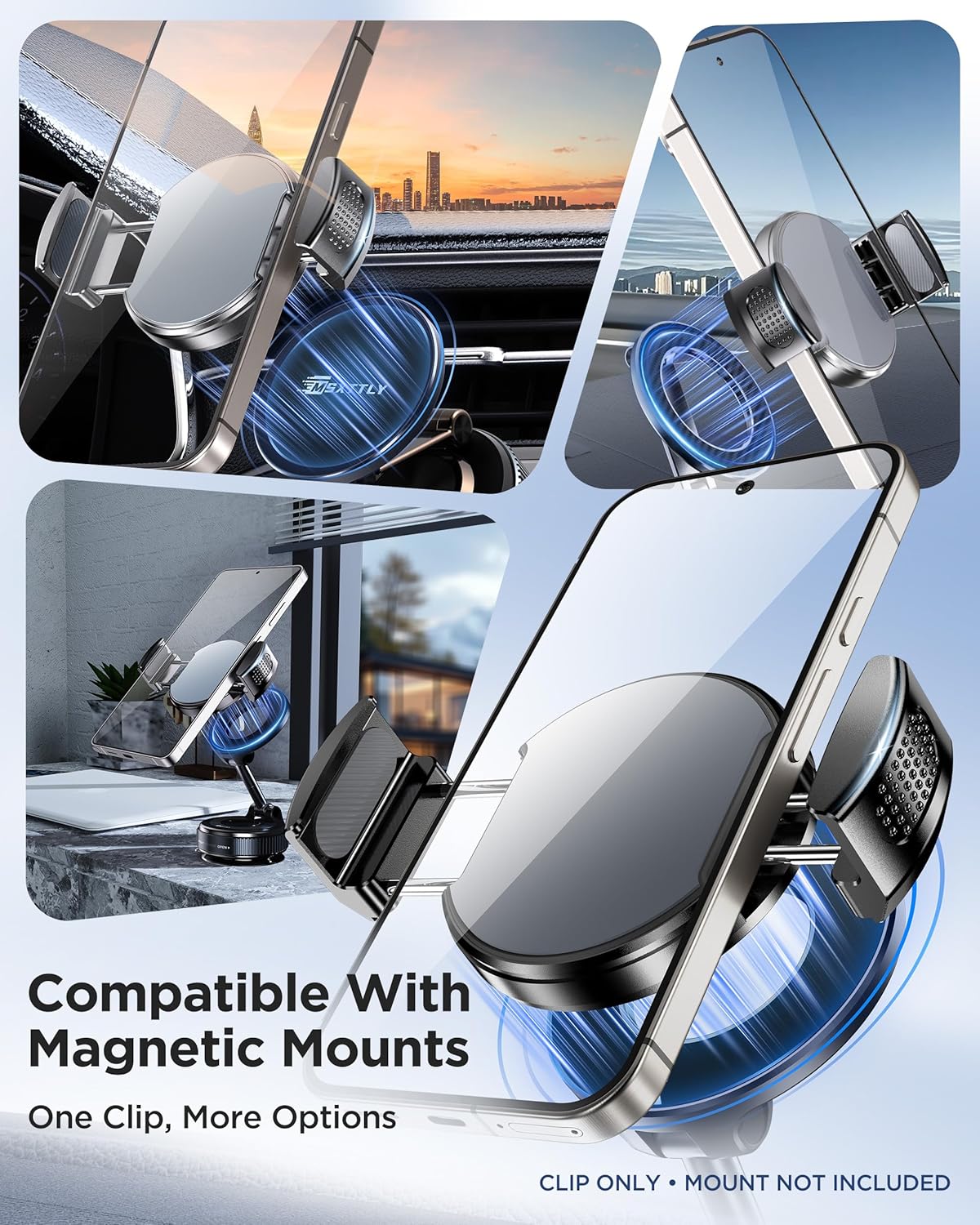 Thumbnail 2 de MSXTTLY magnetic car phone holder clip (clip only, VMag-GC) — no adhesive ring needed