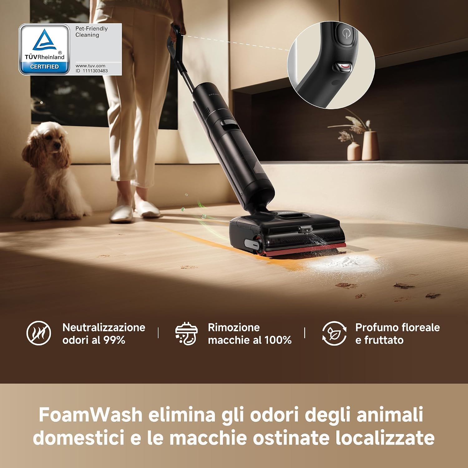 Detalle 2 de DREAME H15 Pro FoamWash aspirapolvere lavapavimenti 500 ml
