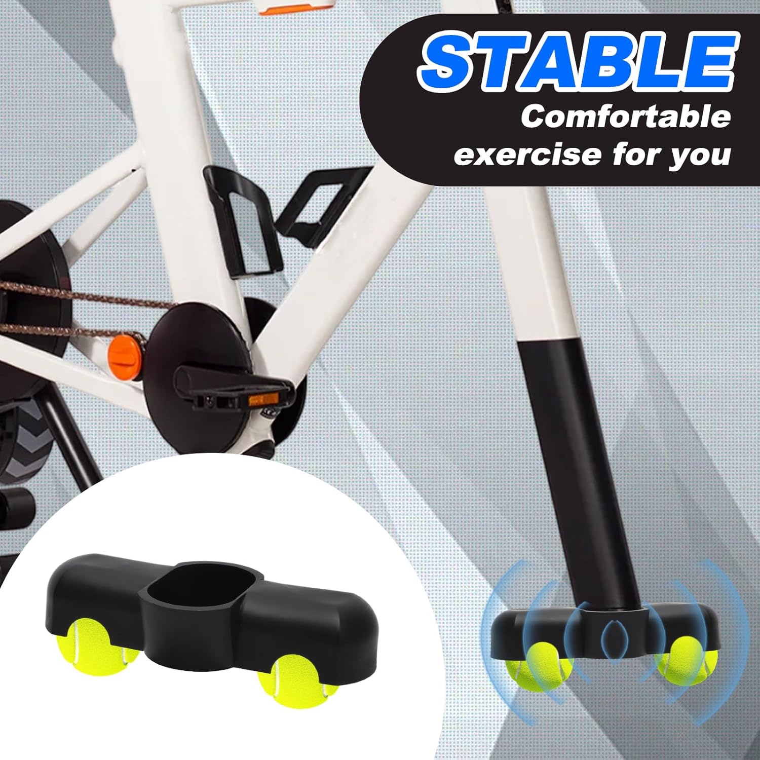 Thumbnail 1 de Umllpet Rocker-Plate-Feet Adapter (1 Stück) für Indoor Cycling Rollentrainer – mit 2 Tennisbällen