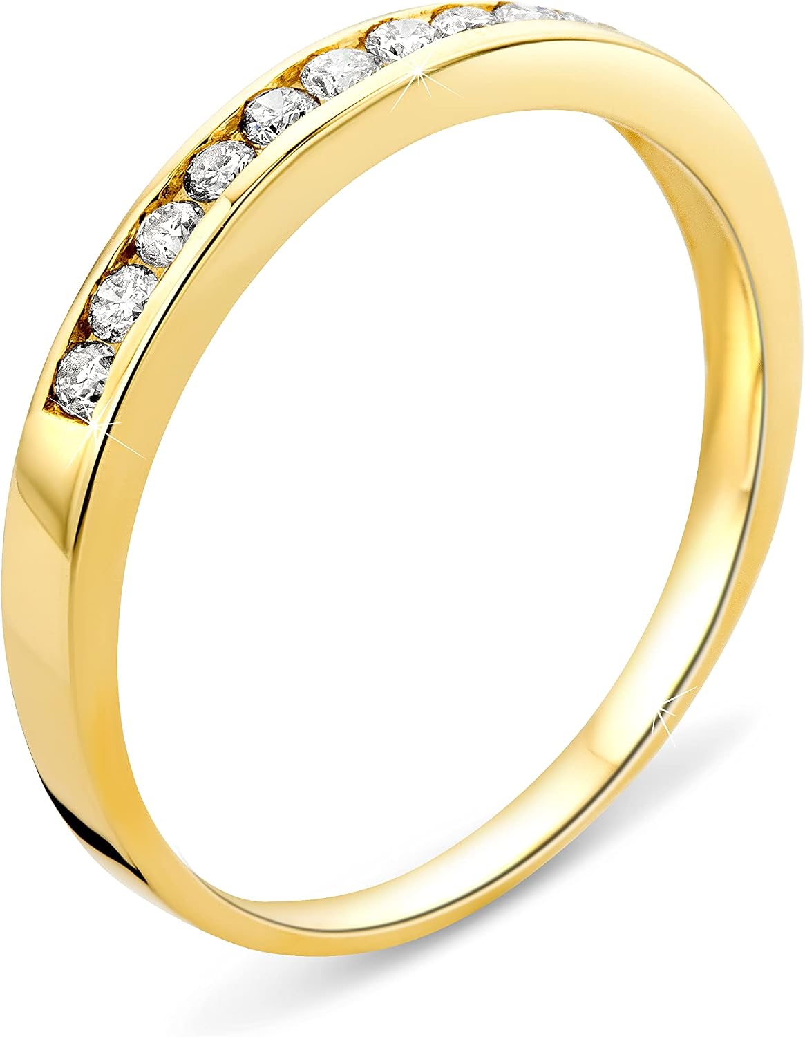 Detalle de Orovi Bague de mariage en or jaune 14ct (585) brillant 0,20 ct — diamant