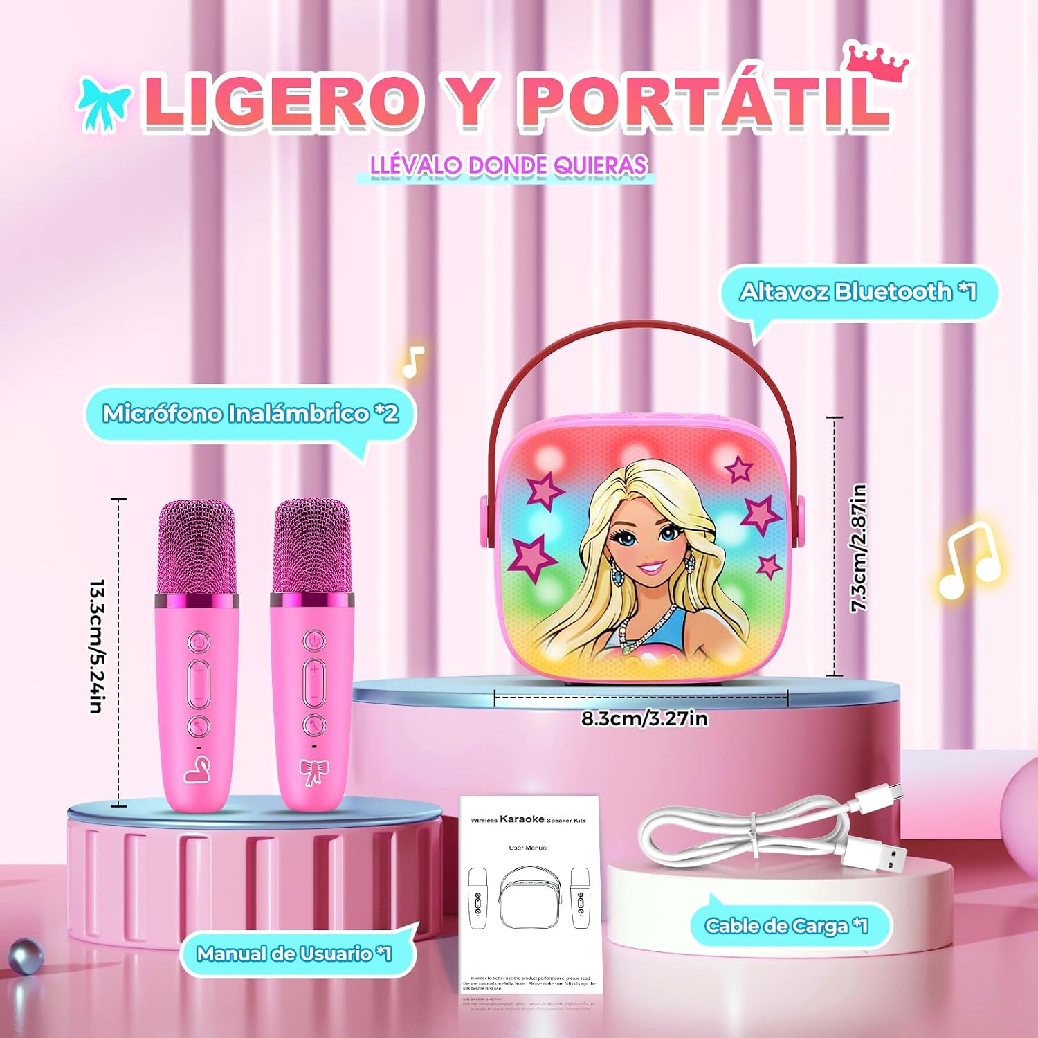 Thumbnail 4 de Dislocati Princesa Karaoke Niña Bluetooth 2 micrófonos