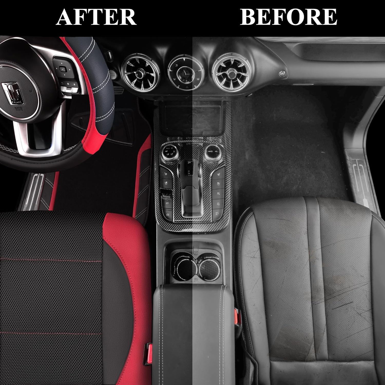 Thumbnail 6 de CAR PASS Air Mesh Leather Seat Covers for Front Seats