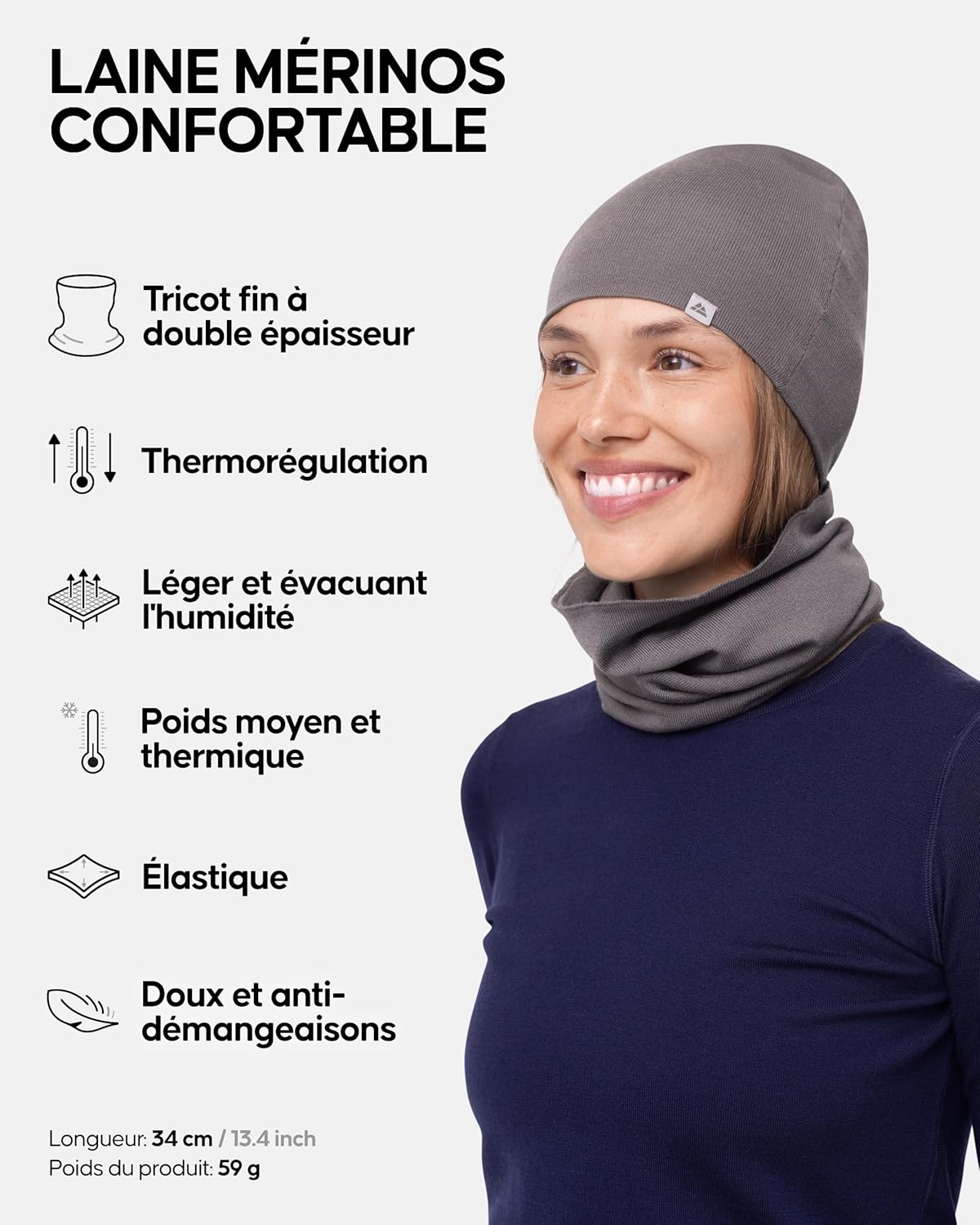 Detalle 2 de DANISH ENDURANCE Bandana mérinos 180 g/m² 🧣