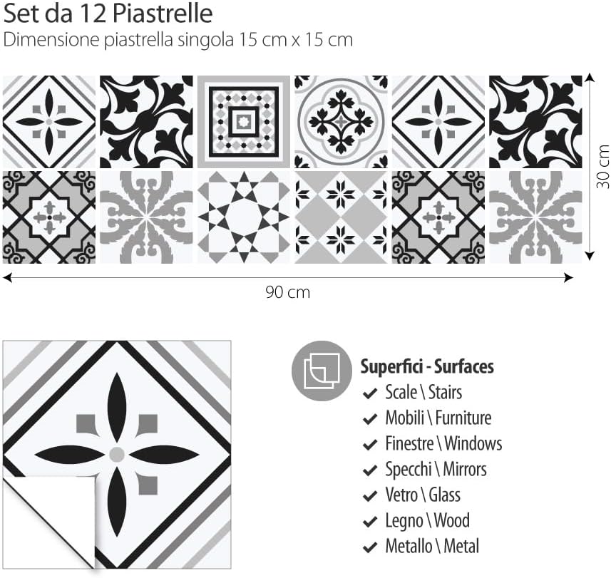 Detalle 2 de RE-COVERTILES Adesivi Piastrelle 15x15 cm