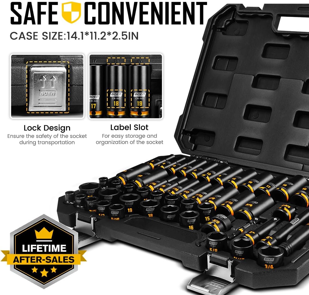 Thumbnail 5 de boen BS-389050R 3/8-Inch Impact Socket Set, SAE and Metric, Deep & Shallow
