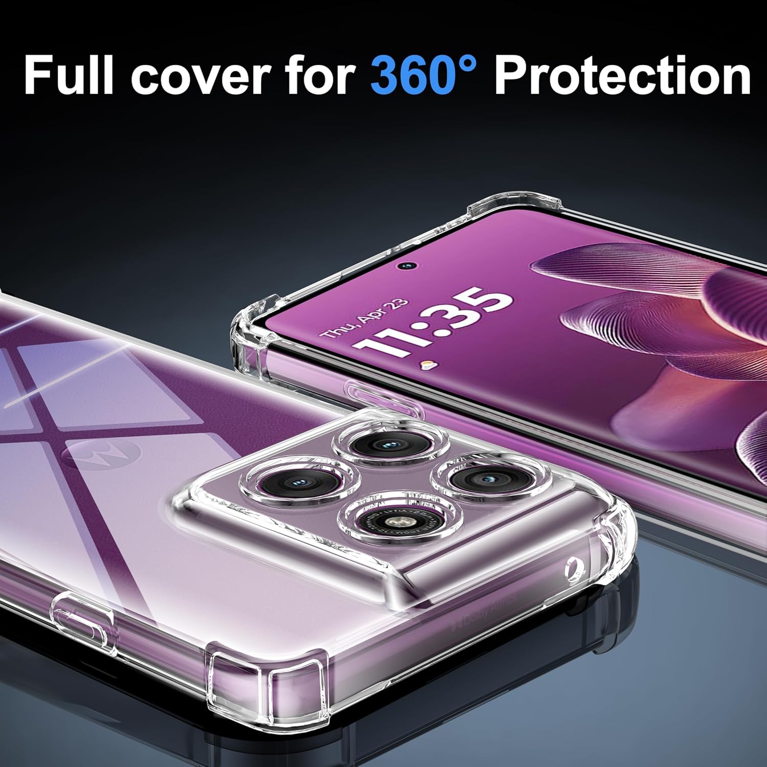 Thumbnail 3 de Tentoki Hülle für Motorola Edge 60 Pro (transparent, anti-Vergilbung, ultradünn, stoßfest)