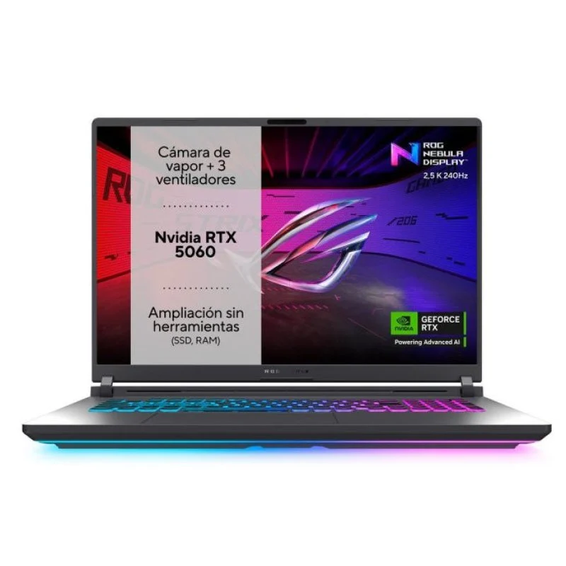 Detalle de Portátil ASUS ROG Strix G18 G815JMR-S8051: rendimiento y tamaño para jugones exigentes