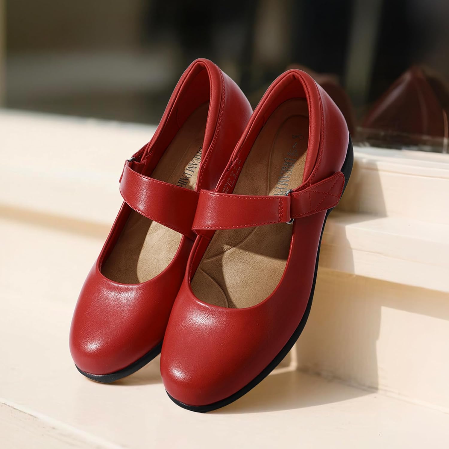 Detalle de DREAM PAIRS Women's Ballet Mary Jane Flats with Ankle Strap