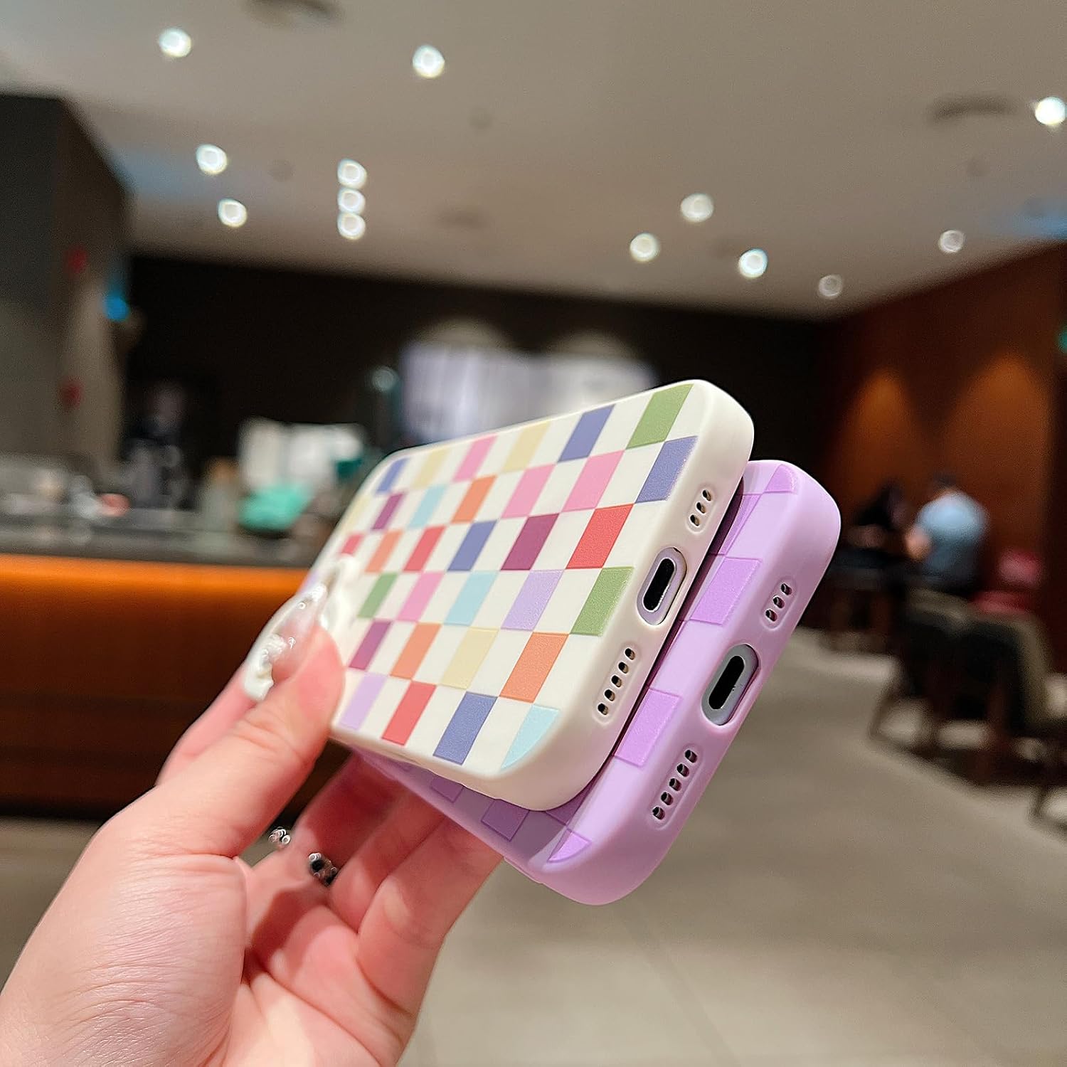 Detalle 1 de YUMUPIFE Plaid Pattern Phone Case for iPhone 16 Pro Max, Soft TPU