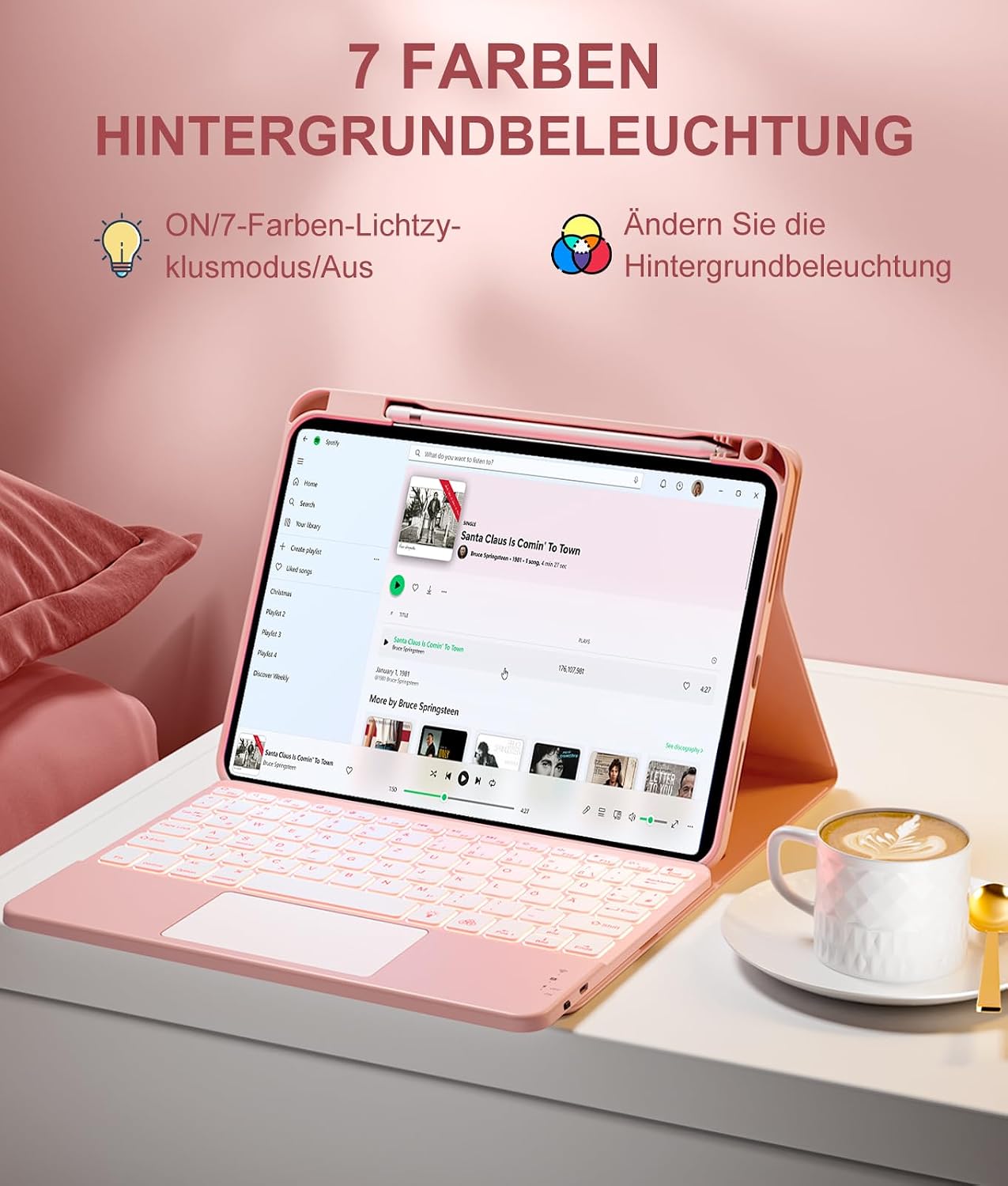 Detalle 2 de Vobafe iPad-Tastatur-Hülle mit Touchpad 420 mAh