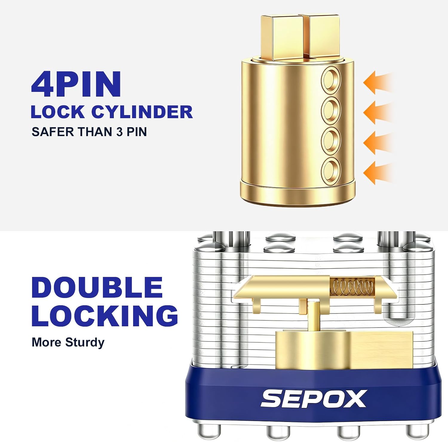 Detalle de SEPOX 40mm Laminated Steel Padlock keyed alike ๐
