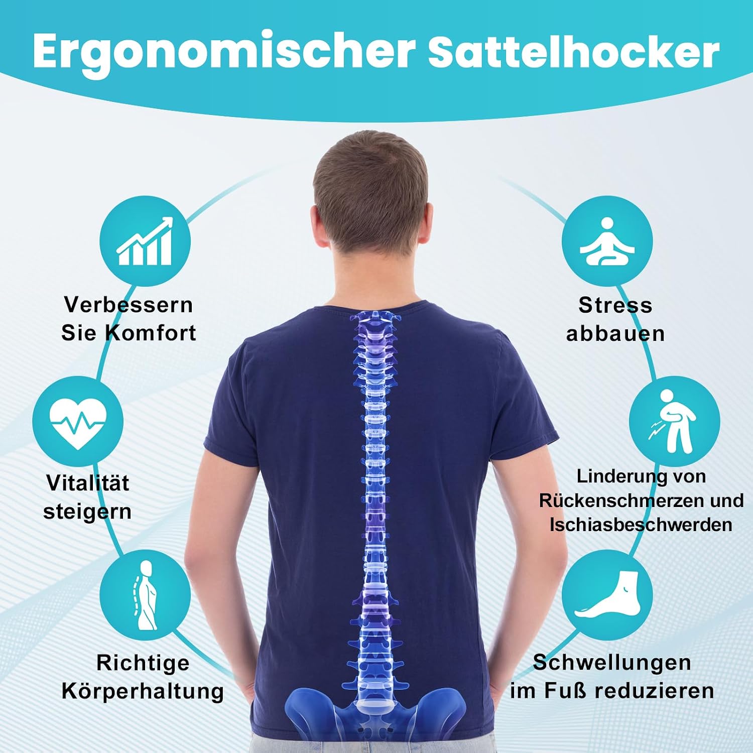 Thumbnail 4 de Sattelhocker Ergonomisch 40cm Sitzkissen