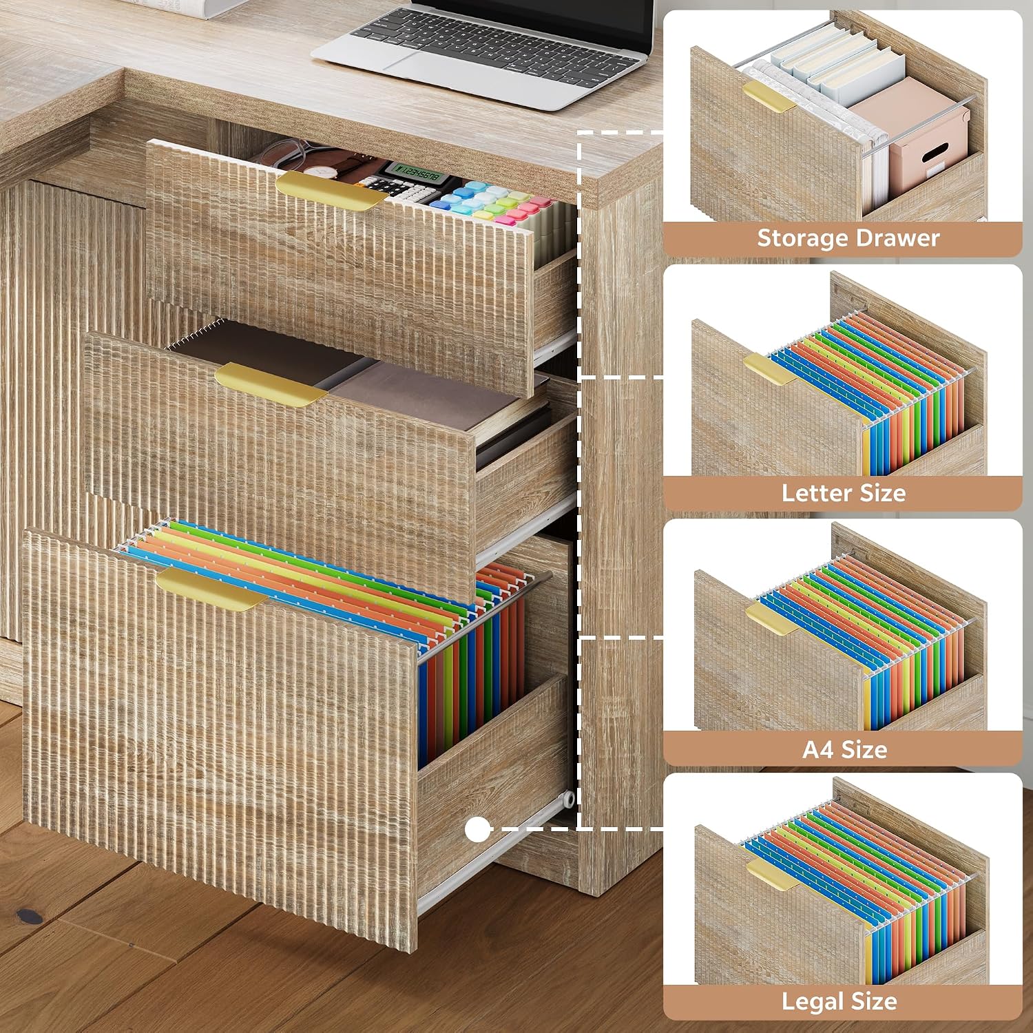 Detalle de Homiflex L-Shaped Executive Desk, 78.7-inch