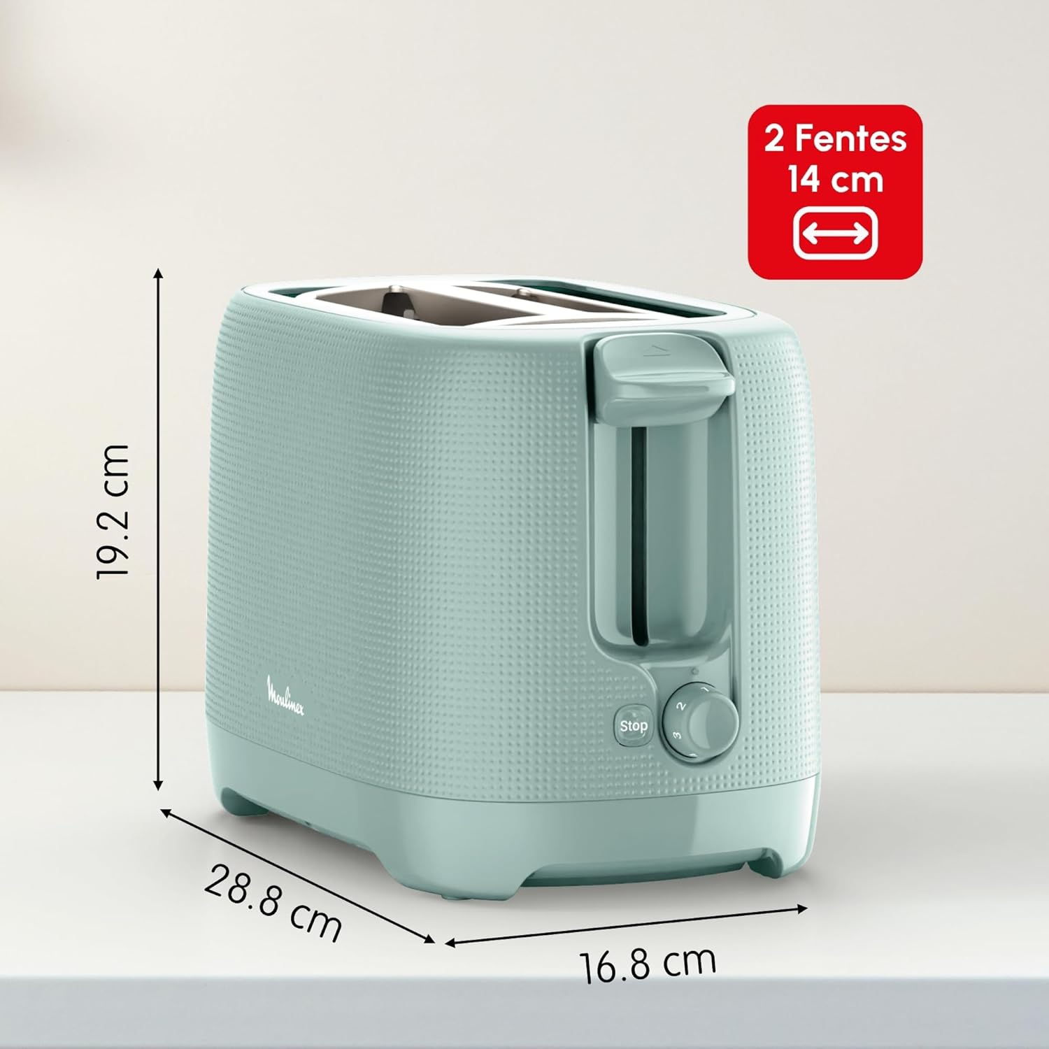 Thumbnail 1 de Moulinex LT2M1310 : grille-pain 2 fentes extra-larges, 7 niveaux de dorage et fonction réchauffage