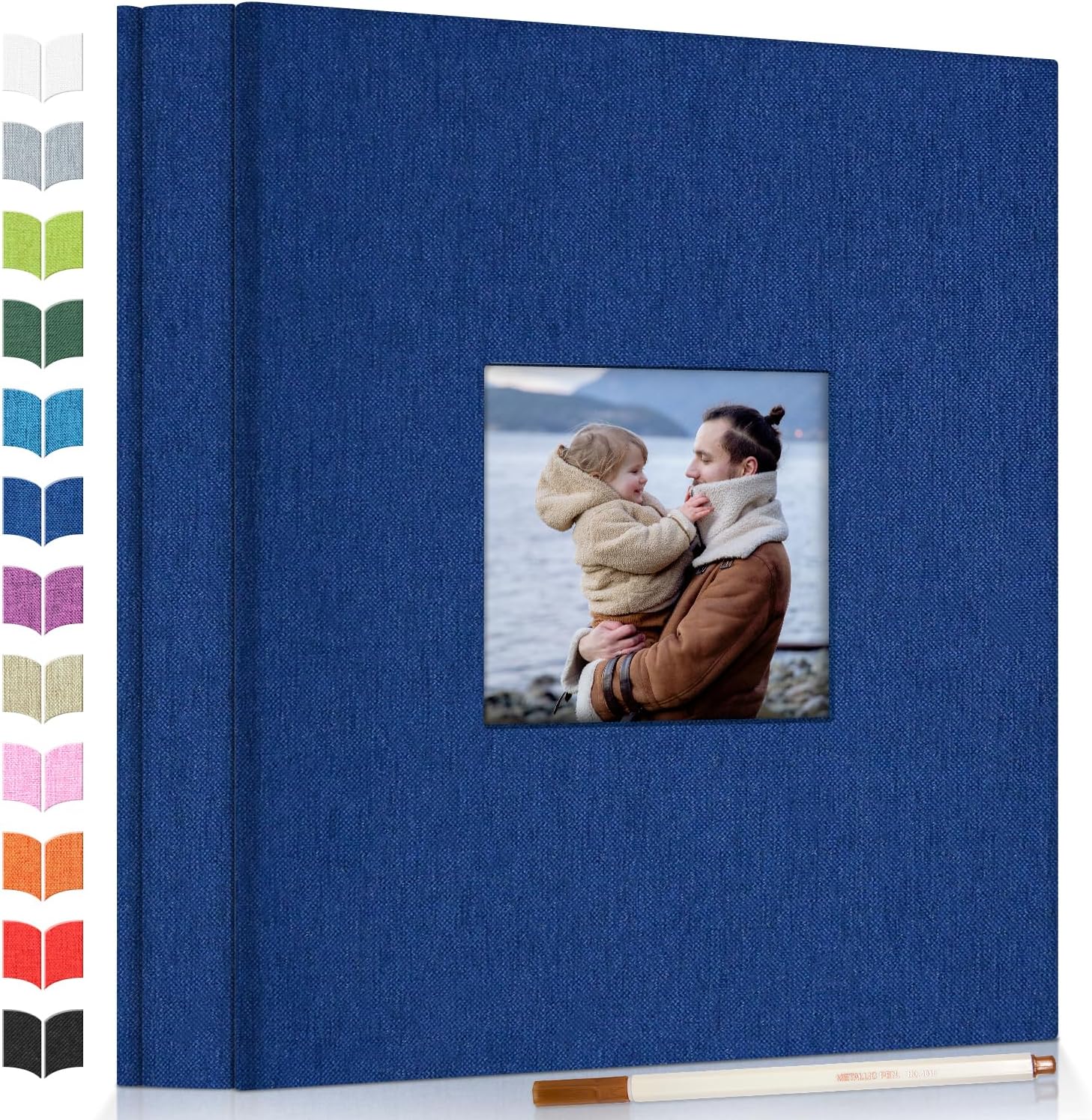 Detalle de Artfeel Artfeel-1 Self-Adhesive Photo Album, 60 Pages, Dark Blue Linen Cover