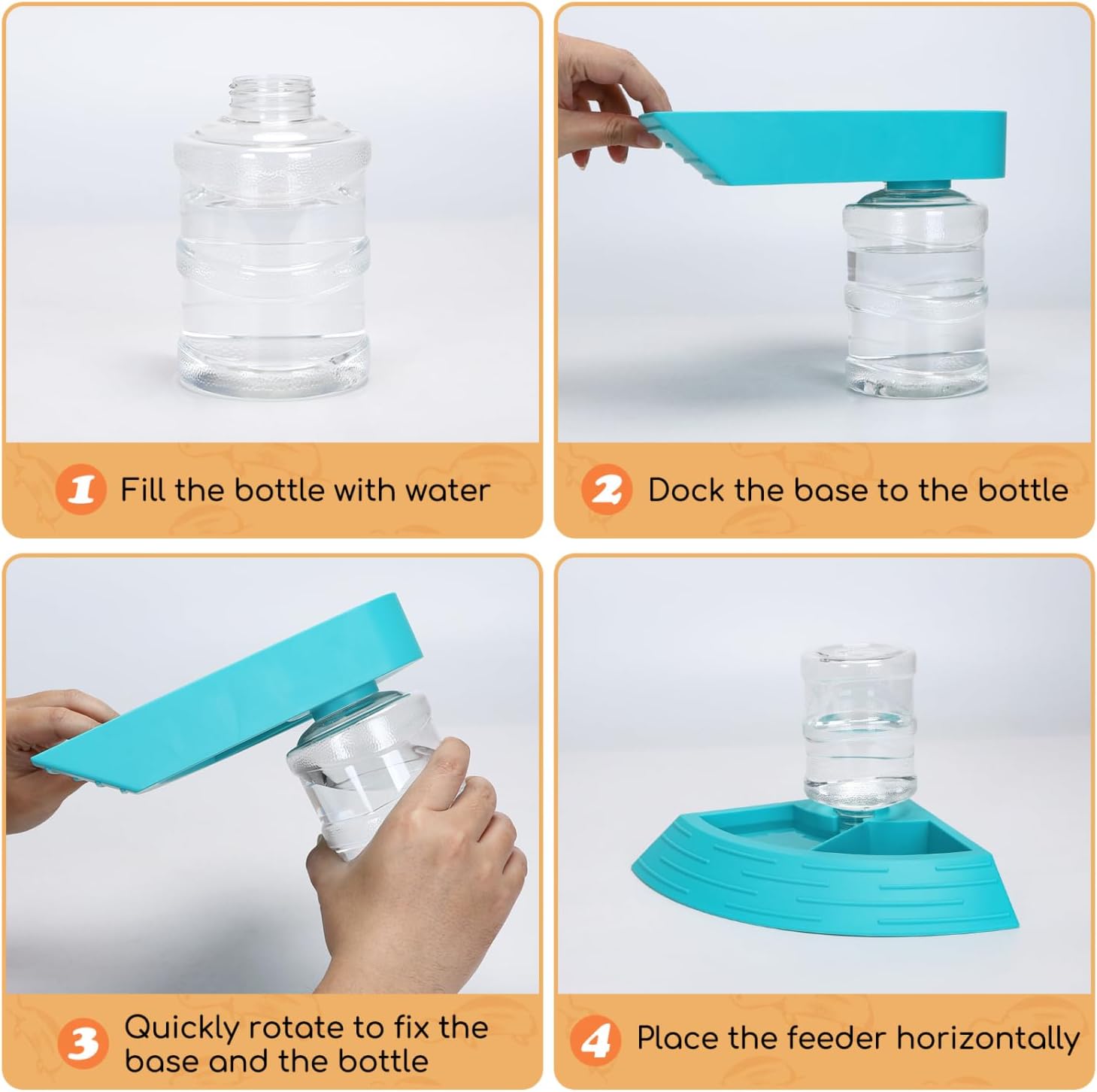 Detalle 2 de Nobleza alimentatore automatico per rettili con distributore d’acqua e ciotola 2 in 1 (Blu, Taglia L)