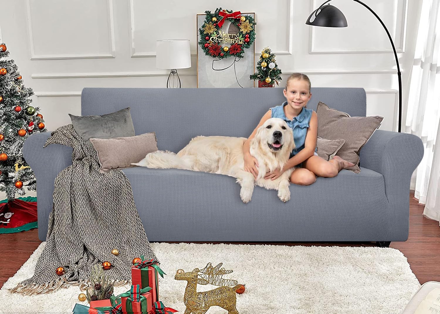 Detalle 2 de Ystyle Funda Sofa 3 Plazas Gris claro