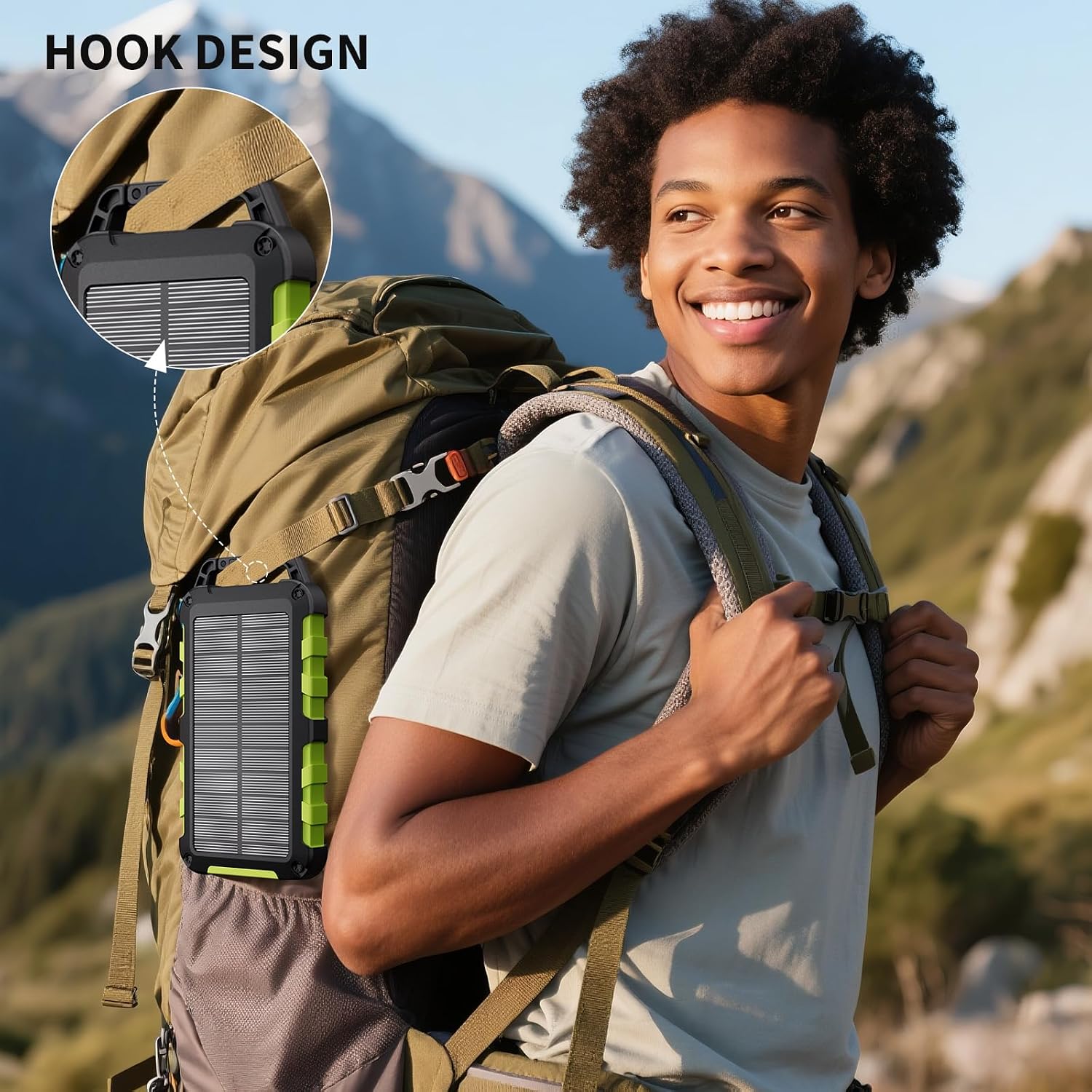 Detalle 2 de TOENNESEN Solar Power Bank 10000 mAh PD 15 W with USB-C and dual USB outputs (IPX4)