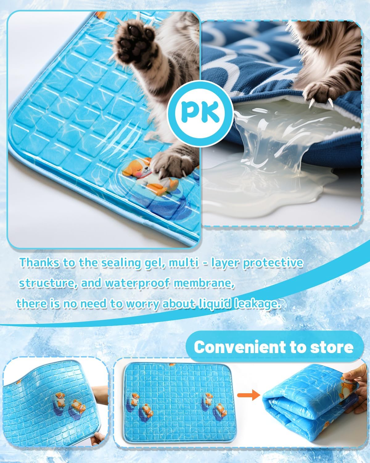 Thumbnail 6 de RARIRO Dog Cooling Mat 90 x 60cm Large – Self-Cooling, Non-Toxic & Anti-Scratch