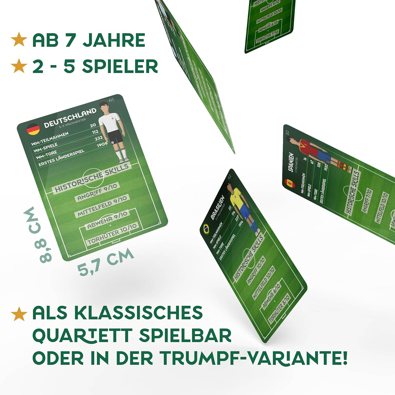 Detalle de Spielefabrik Fußball QUARTETT – Das kompakte Fußball-Kartenspiel für Fans ab 7 Jahre