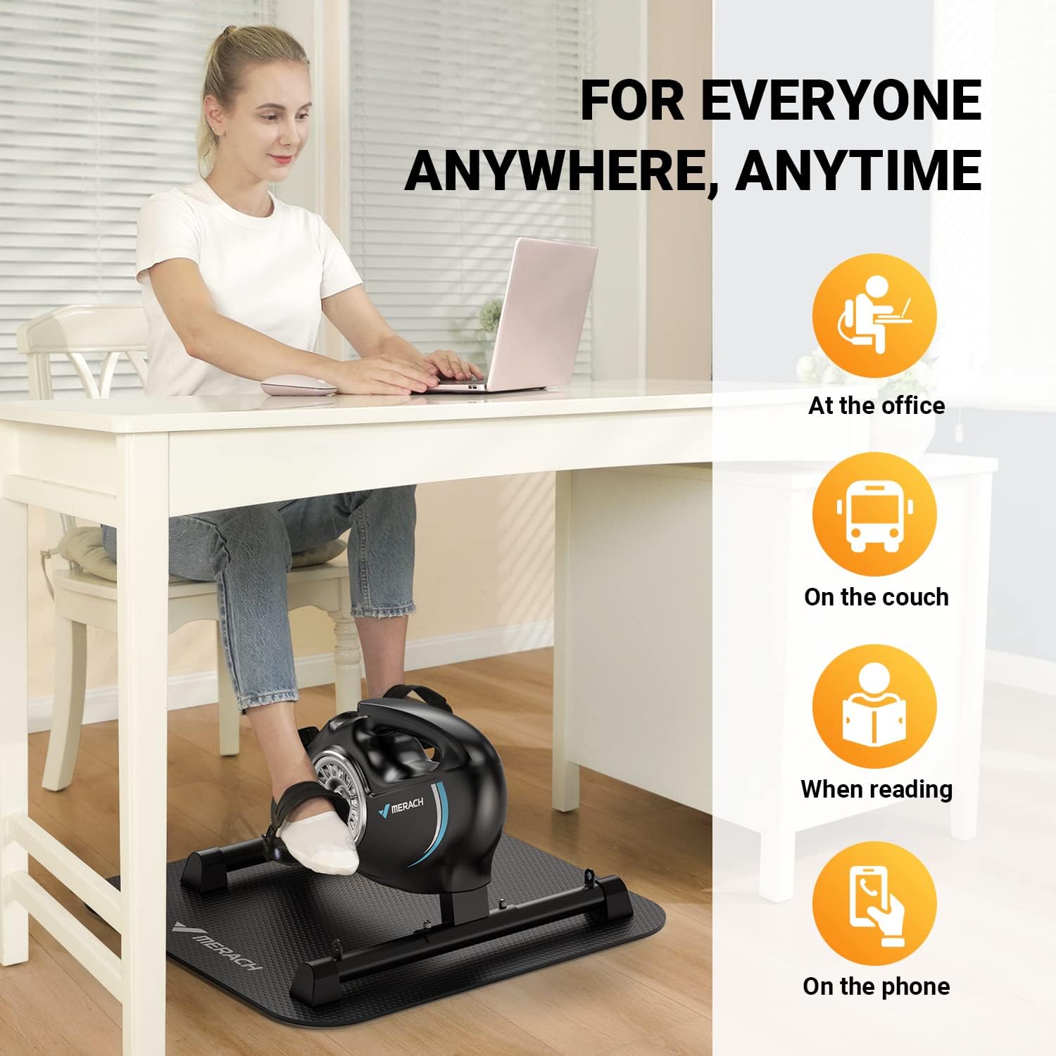 Thumbnail 6 de MERACH MR-S04 Under-Desk Pedal Exerciser with Magnetic Resistance and App