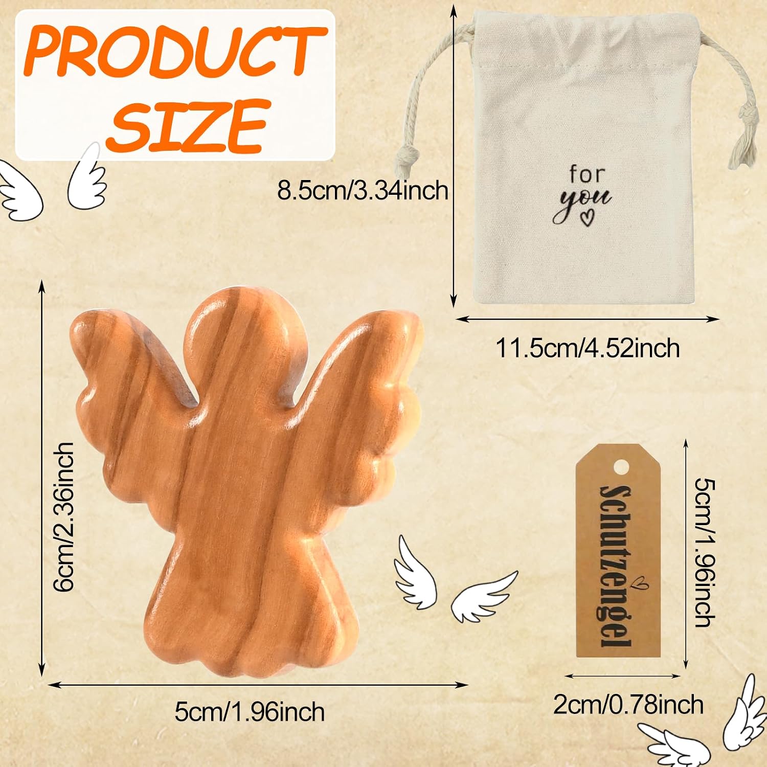 Thumbnail 5 de Guardian Angel Olivenholz Schutzengel