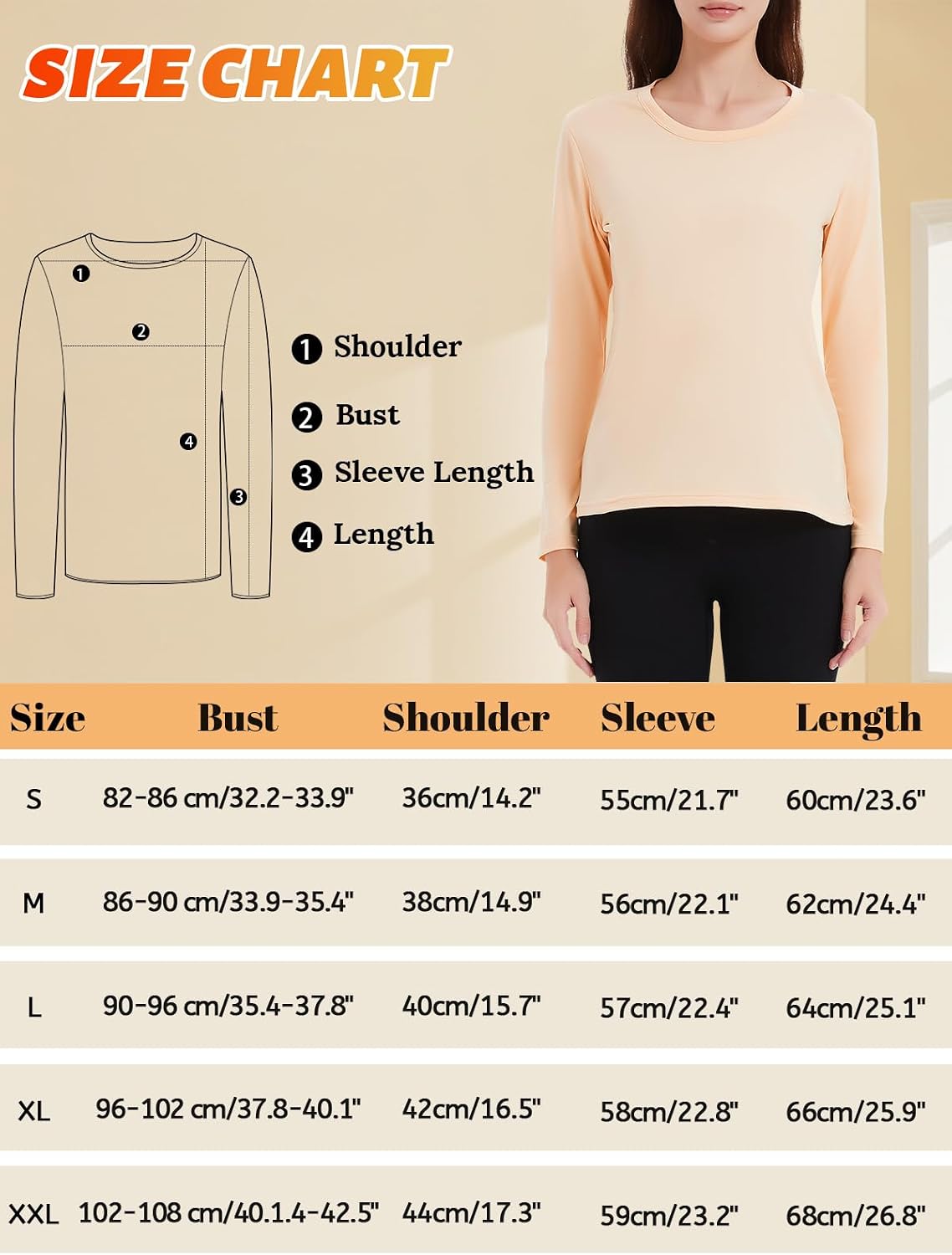 Detalle de Soudittur Maglia Termica Donna a Manica Lunga con Pile Interno