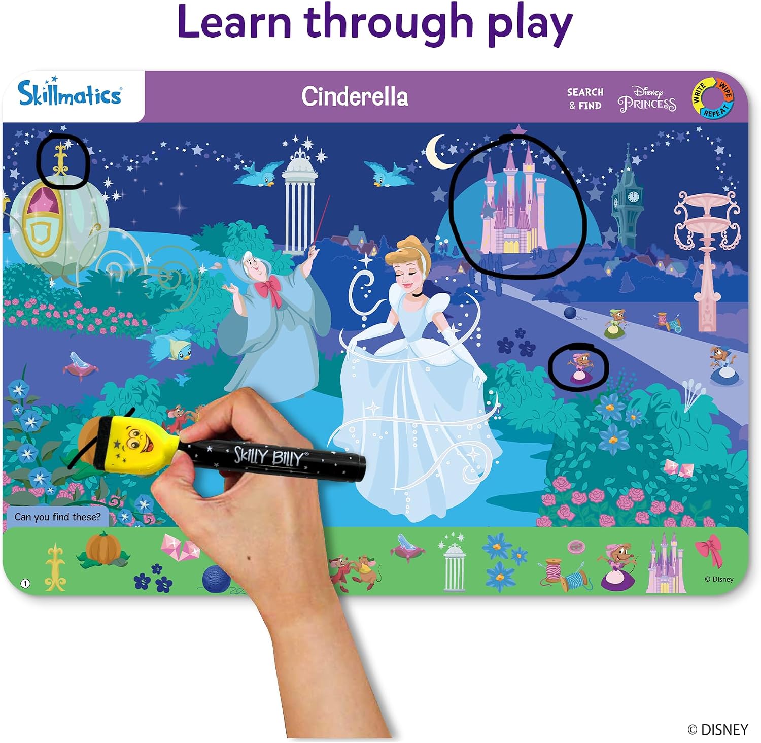 Detalle 2 de Skillmatics Search & Find Disney Princess 12-activity set