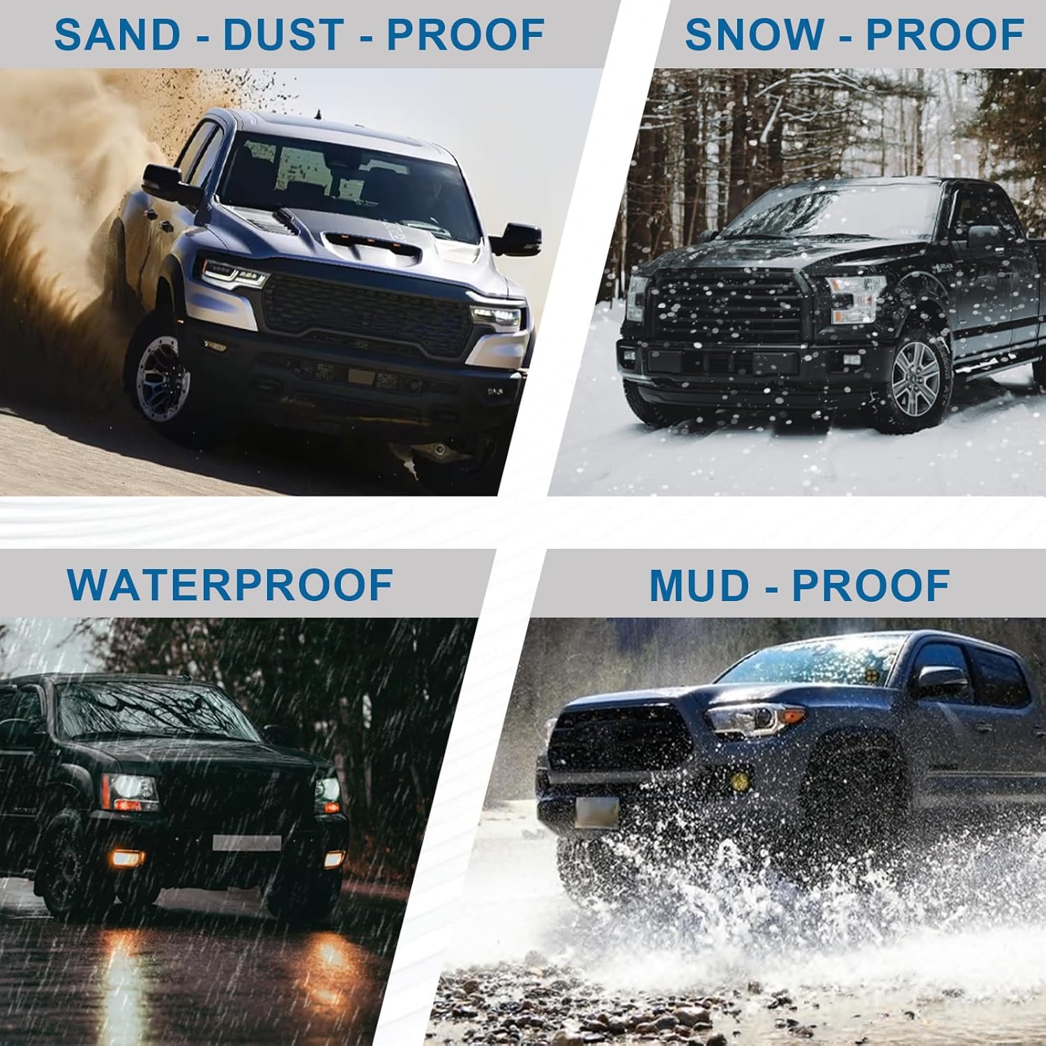 Thumbnail 6 de Fullux LED DRL Headlights Assembly for 2007–2013 Chevy Silverado 1500 (and 2007–2014 2500HD/3500HD) — Clear Reflector Black Housing