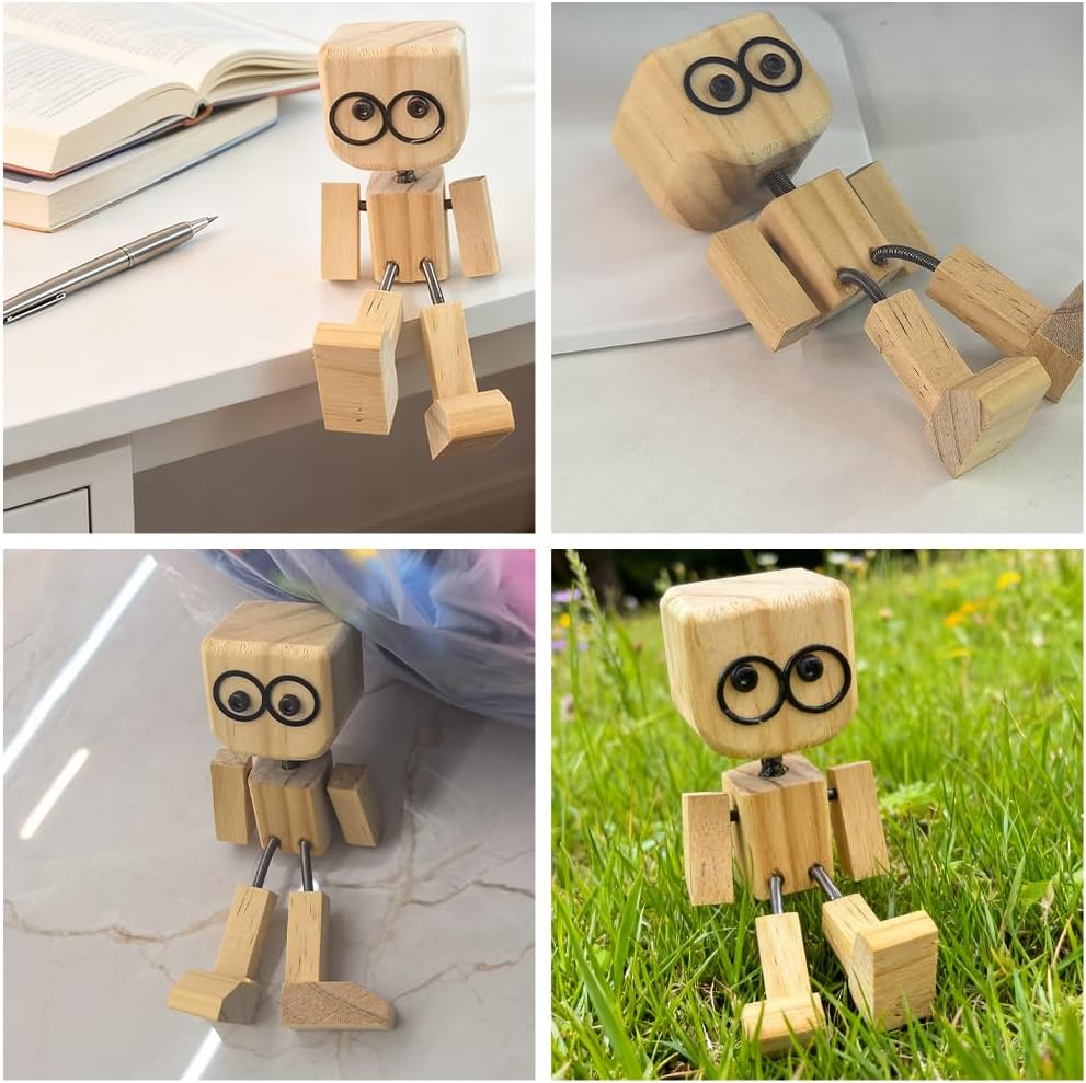 Thumbnail 5 de Vicloon Rocking Wooden Figurine with 12 Expressions, Hand-Polished
