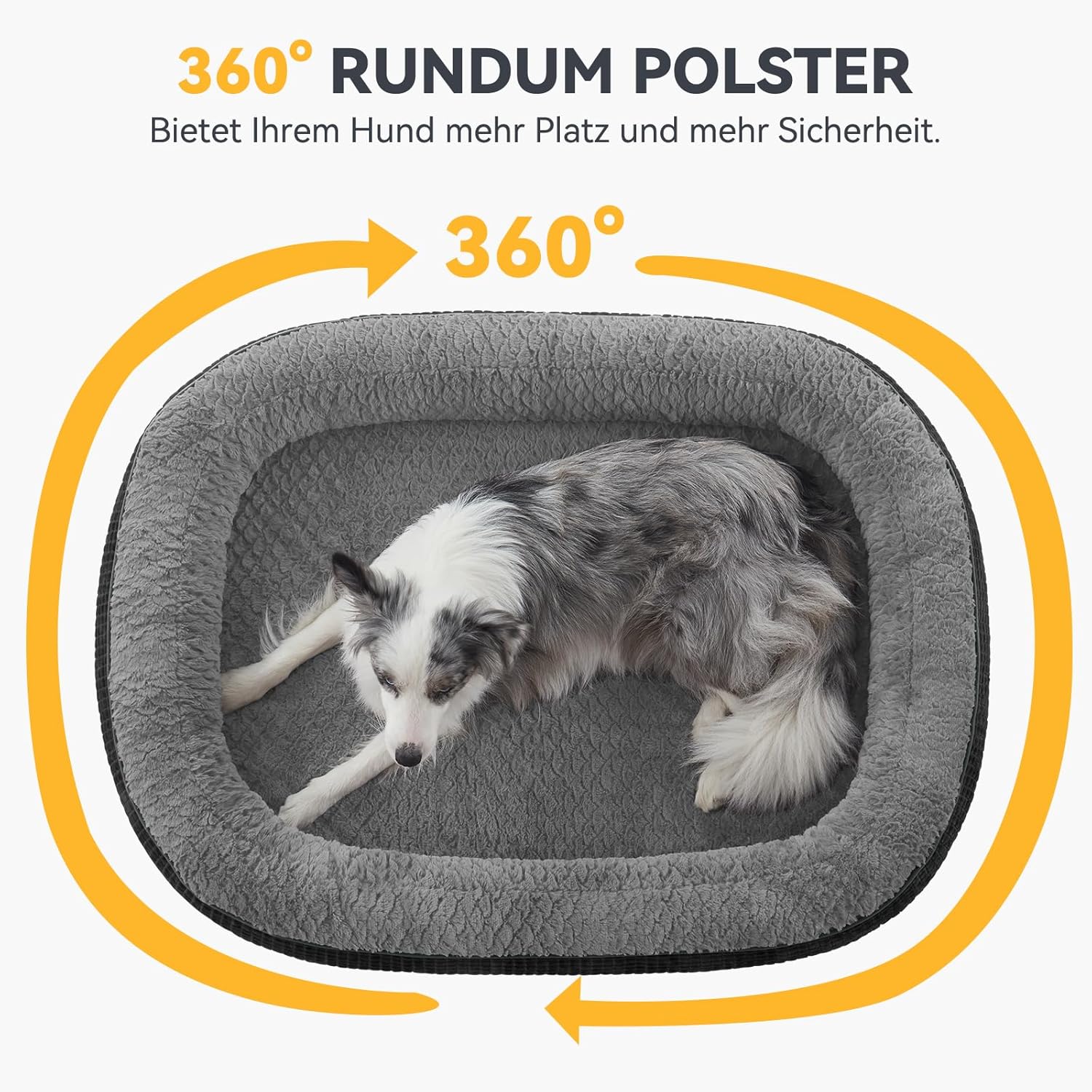 Detalle de Pawk Orthopädisches Hundebett für mittelgroße Hunde – 360° Polsterung, Memory Foam, wasserdicht und waschbar